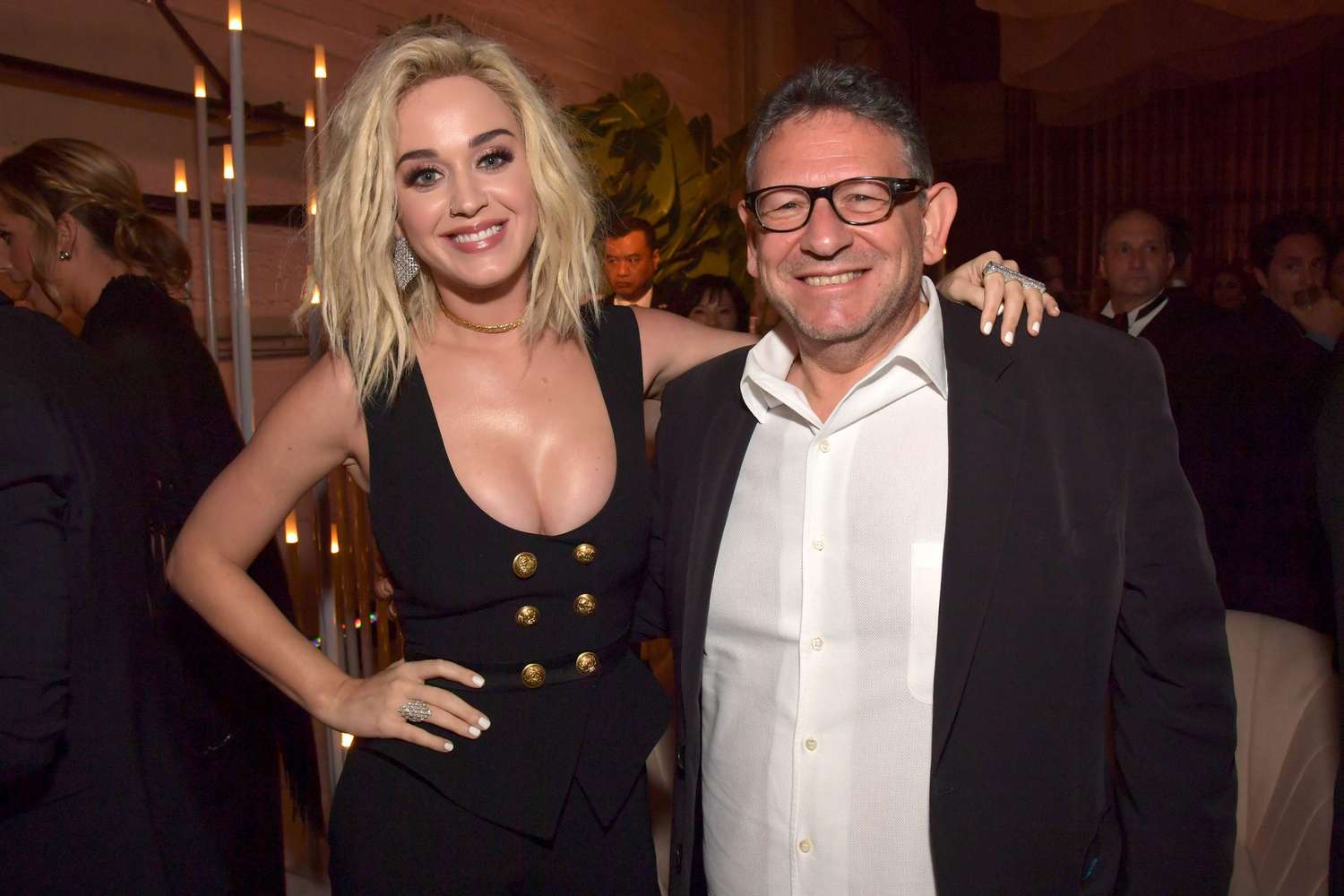 Katy Perry and Chief Executive Officer of Universal Music Group Lucian Grainge at the&nbsp;Universal Music Group 2017 Grammy After Party