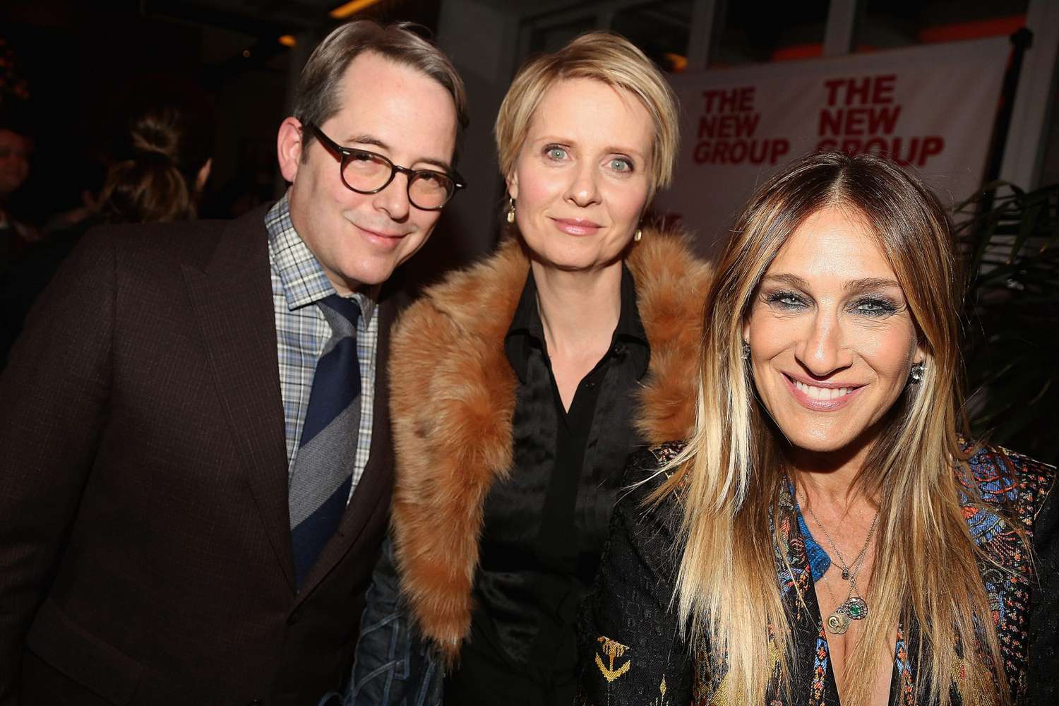 Matthew Broderick, Cynthia Nixon, and Sarah Jessica Parker at the Opening Night Party for Evening at The Talk House&nbsp;in New York City&nbsp;on February 16, 2017