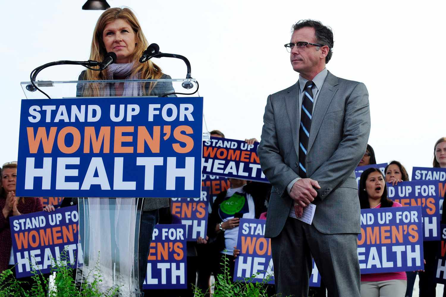 Connie Britton and David Eigenberg at the Stand Up for Women's Health Rally in Washington, D.C. on April 7, 2011