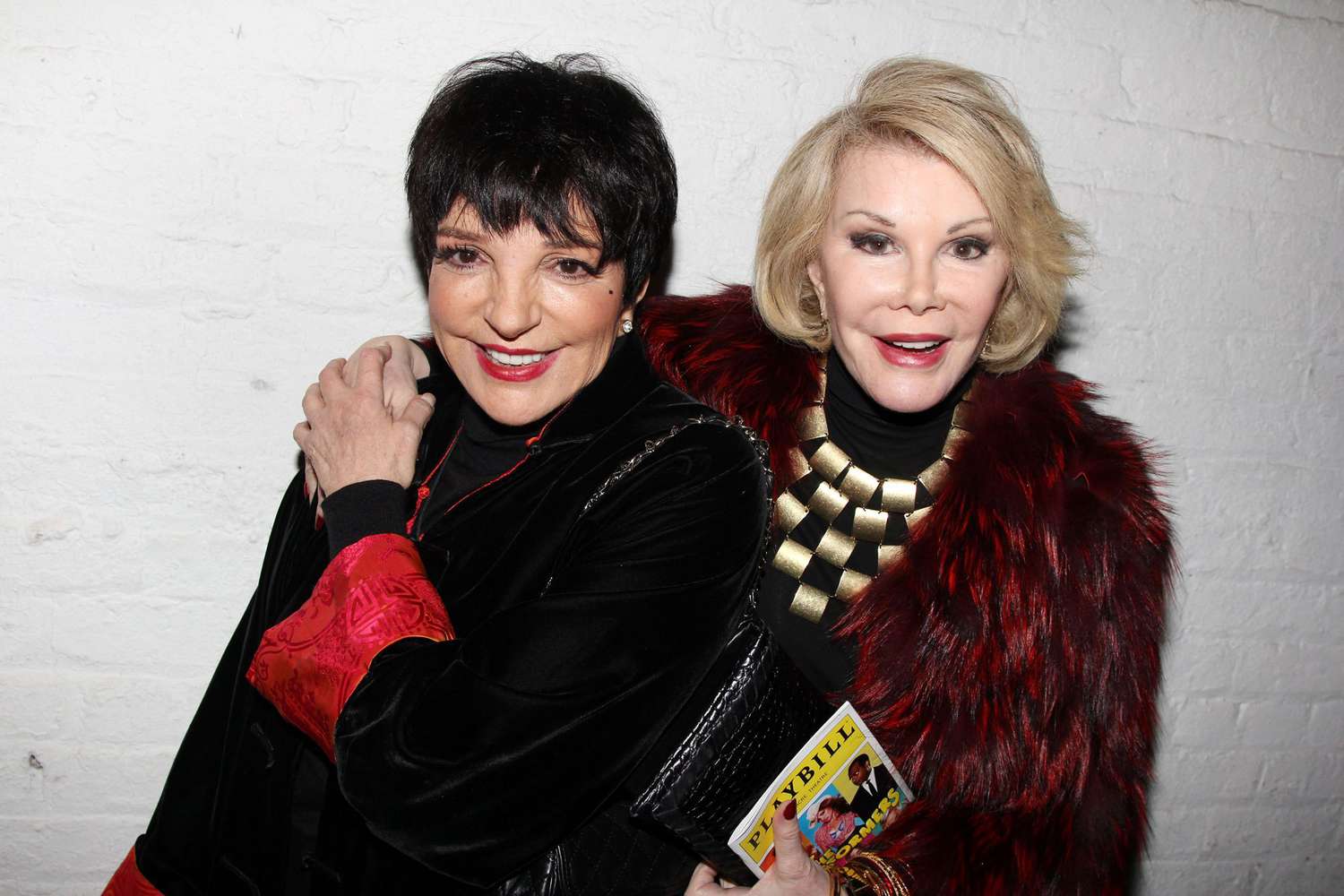 Liza Minnelli With&nbsp;Joan Rivers on Broadway in New York City on&nbsp;October 23, 2012
