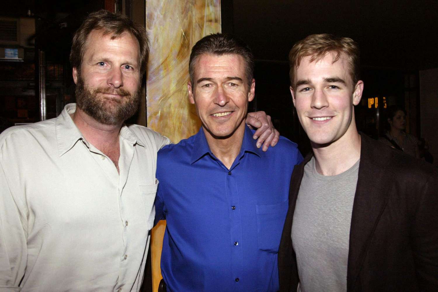 James Van Der Beek With Jeff Daniels and Randolph Mantooth at a for Signature Theater Company Afterparty on May 20, 2003