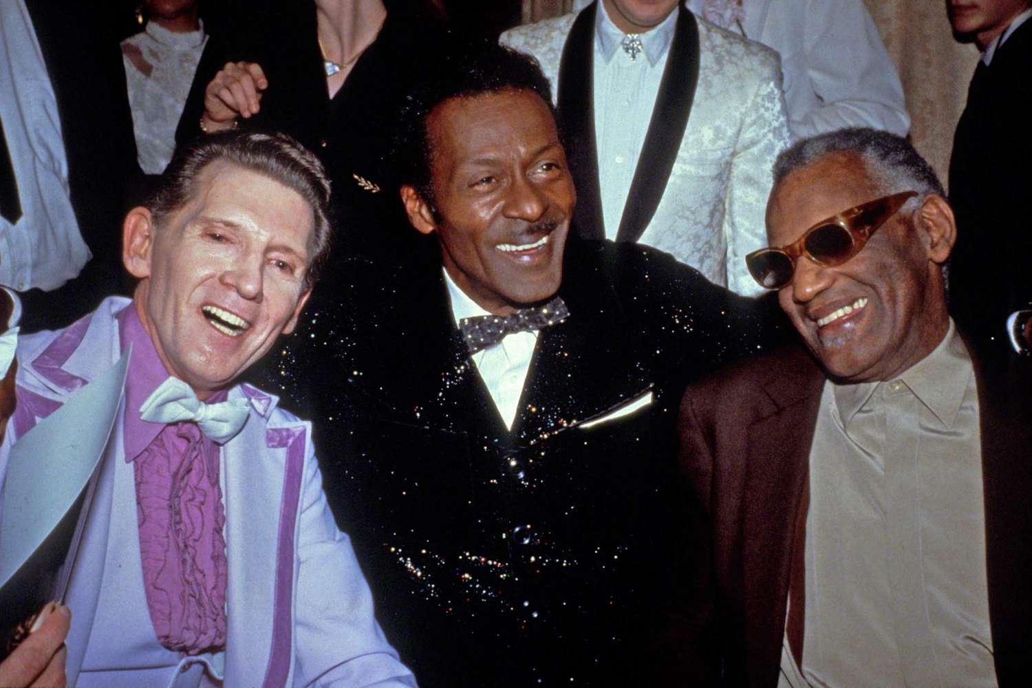 With Jerry Lee Lewis and Ray Charles in 1986