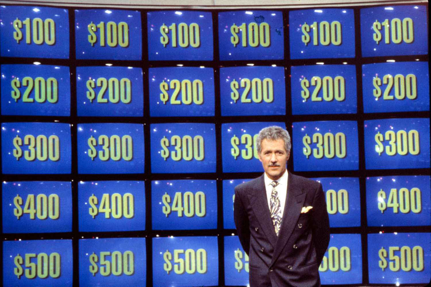 Alex Trebek Hosting Jeopardy!&nbsp;in the 1990s