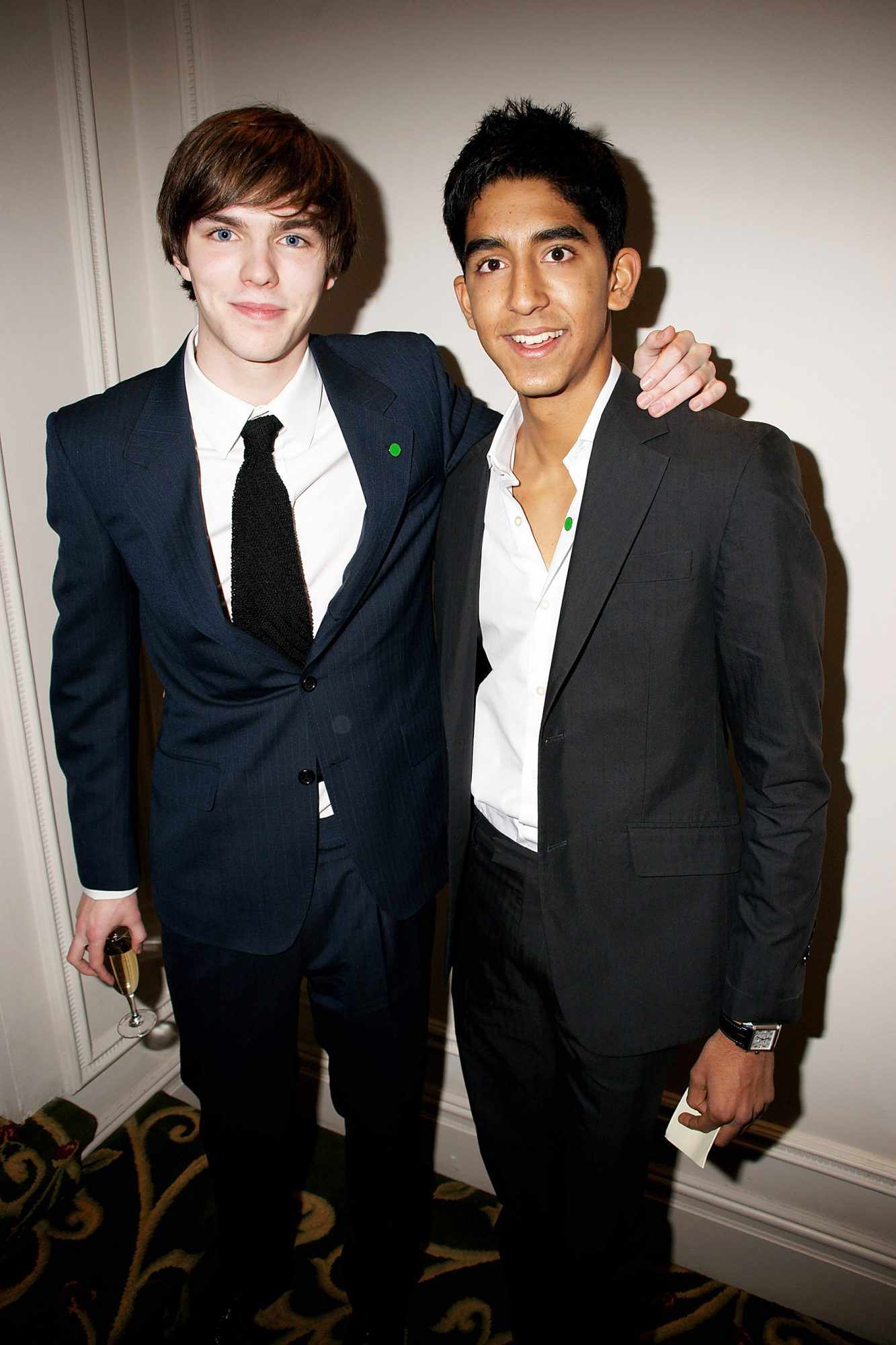 Dev Patel and Nick Hoult at&nbsp;the London Critics' Circle Film Awards in London on Feb. 4, 2009.