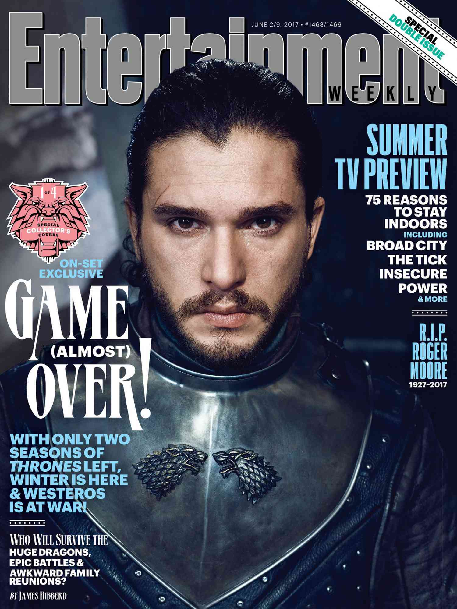 Jon Snow wears a&nbsp;direwolf sigil on his armor o one of our covers...&nbsp;