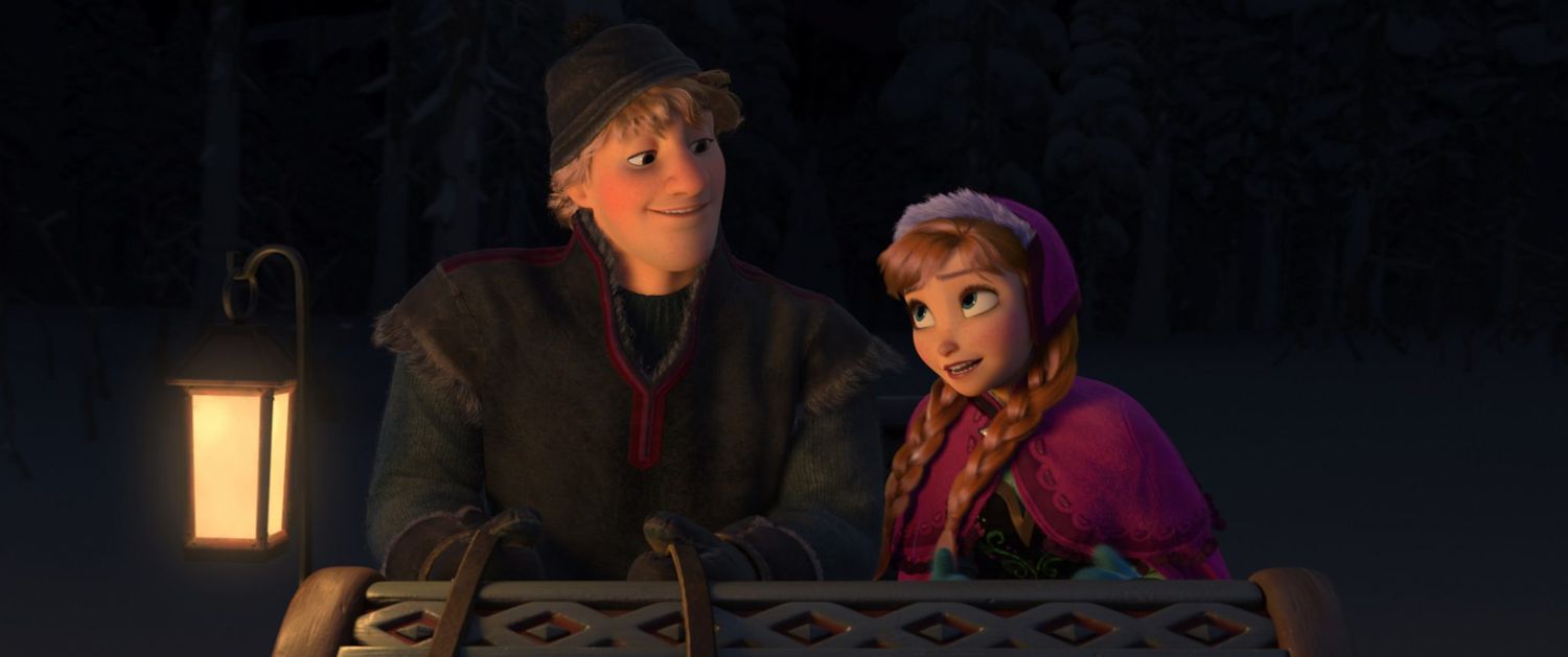 FROZEN, from left: Kristoff (voice: Jonathan Groff), Anna (voice: Kristen Bell), 2013. &copy;Walt Disney