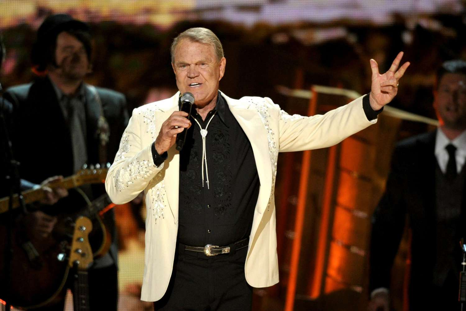 Glen Campbell on stage at The 54th Grammy Awards at Staples Center on Feb. 12, 2012 in Los Angeles