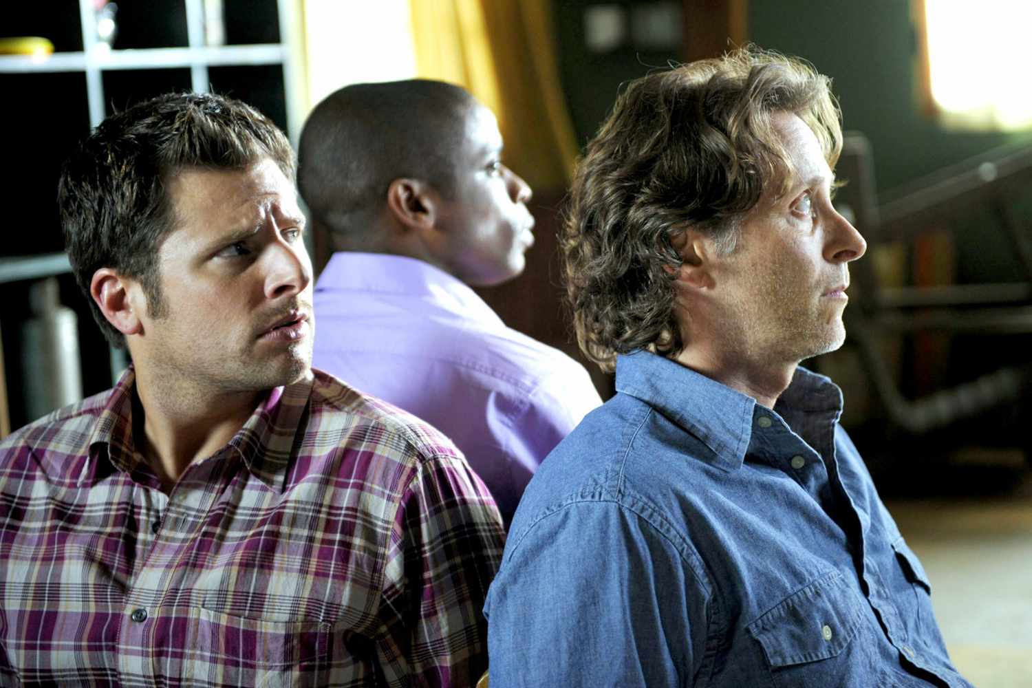PSYCH, (from left): James Roday, Dule Hill, Steven Weber, 'The Greatest Adventure in the History of