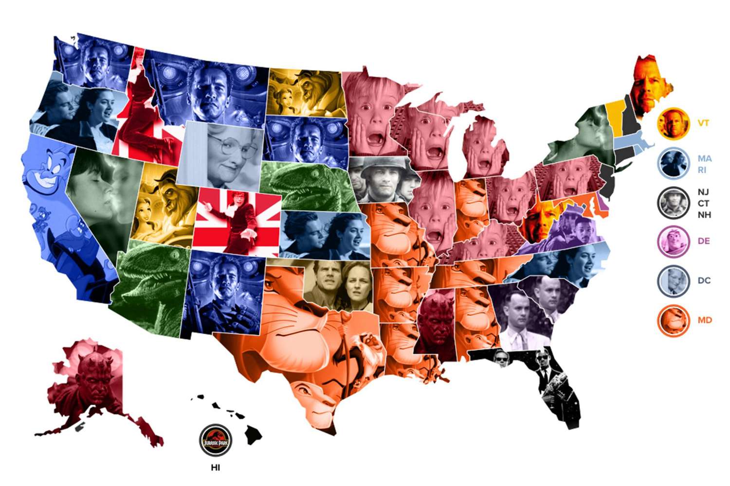 Favorite '90s movie, by state