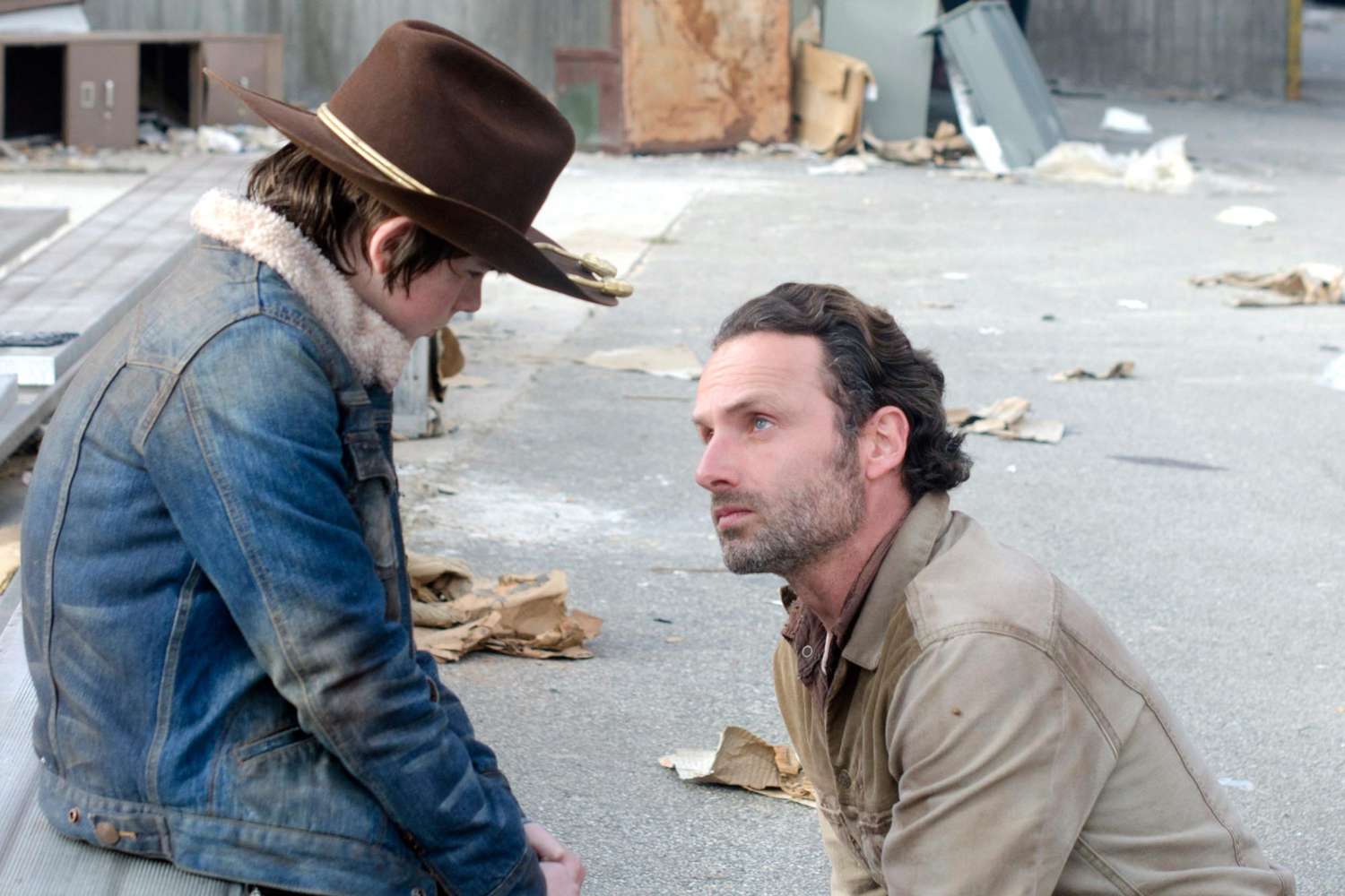 Chandler Riggs on Andrew Lincoln