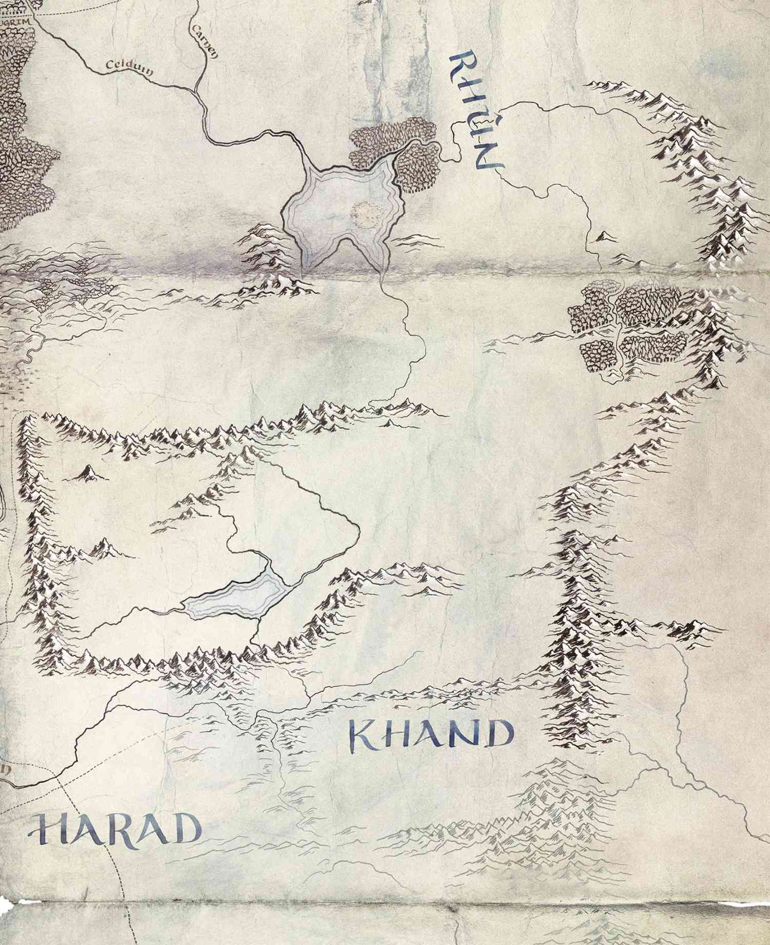 Map of Middle Earthfrom 'The Lord of the Rings'