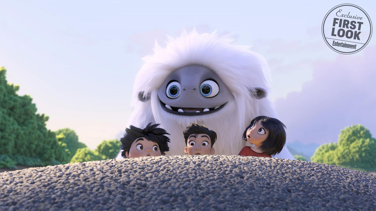 (from left) &ndash; Peng (Albert Tsai), Jin (Tenzing Norgay Trainor) and Yi (Chloe Bennet) with the Yeti, Everest, in DreamWorks Animation and Pearl Studio&rsquo;s Abominable, written and directed by Jill Culton.