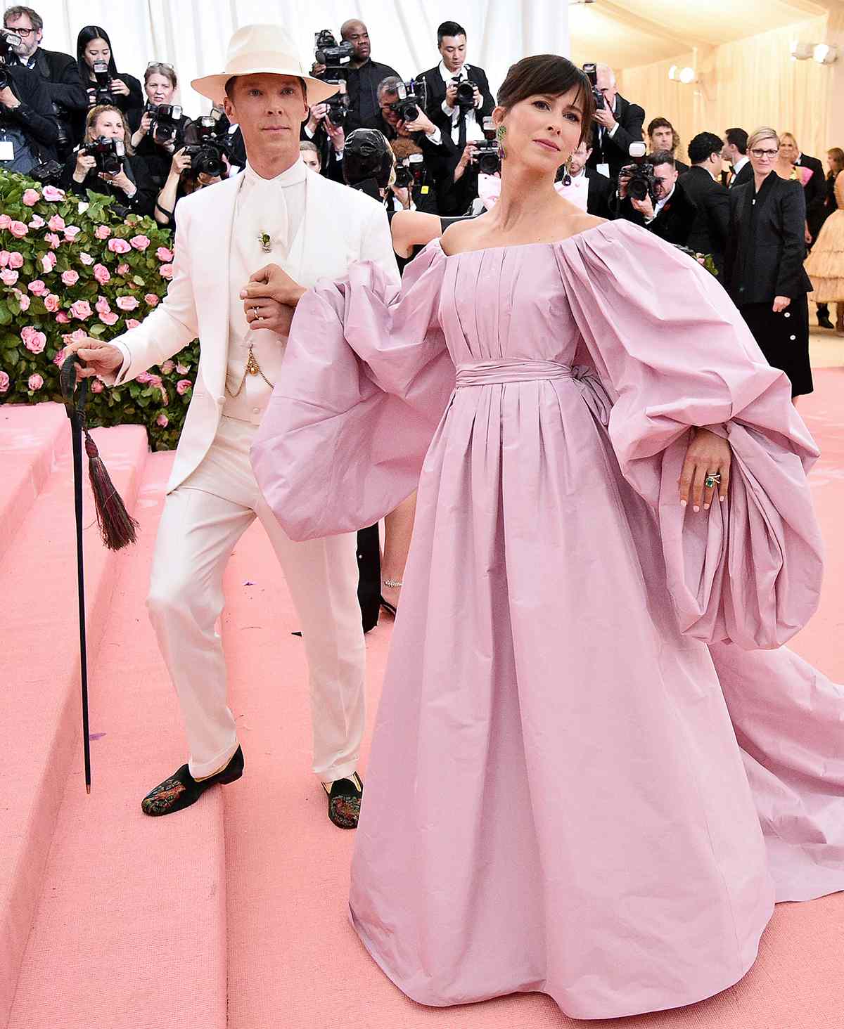 NEW YORK, NEW YORK - MAY 06: Benedict Cumberbatch and Sophie Hunter attend The 2019 Met Gala Celebrating Camp: Notes on Fashion at Metropolitan Museum of Art on May 06, 2019 in New York City. (Photo by Theo Wargo/WireImage)