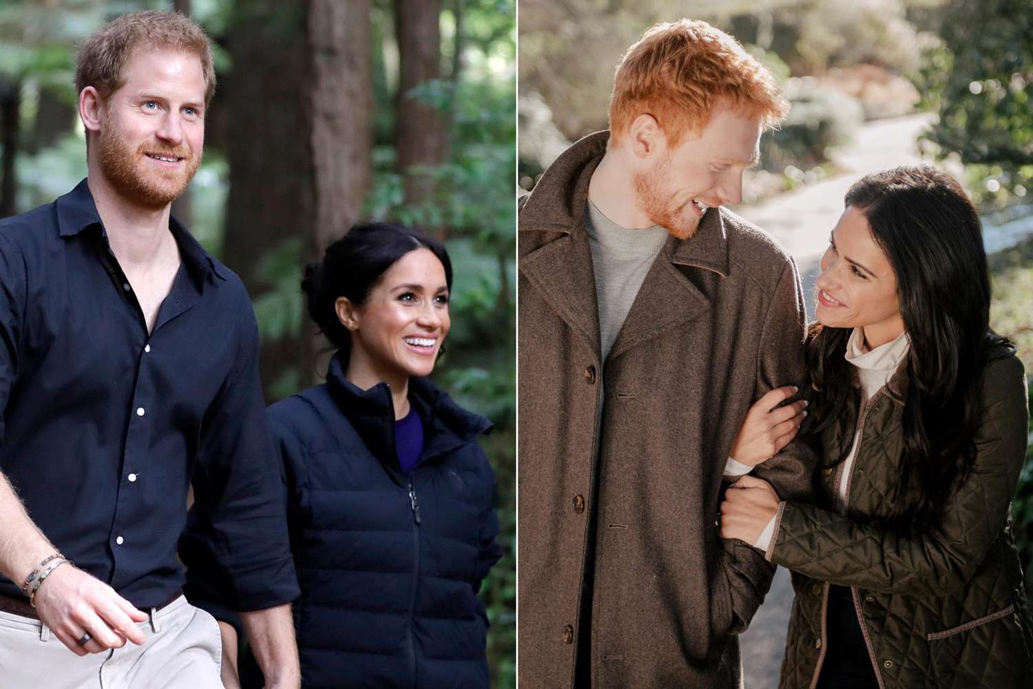 ROTORUA, NEW ZEALAND - OCTOBER 31: Prince Harry, Duke of Sussex and Meghan, Duchess of Sussex visit Redwoods Tree Walk on October 31, 2018 in Rotorua, New Zealand. The Duke and Duchess of Sussex are on the final day of their official 16-day Autumn tour visiting cities in Australia, Fiji, Tonga and New Zealand. (Photo by Kirsty Wigglesworth - Pool/Getty Images) Harry & Meghan: Becoming Royal (L to R) Charlie Field and Tiffany Smith star in Harry & Meghan: Becoming Royal premiering Monday, May 27th at 8pm ET/PT on Lifetime. Photo by Courtesy of Lifetime Copyright 2019