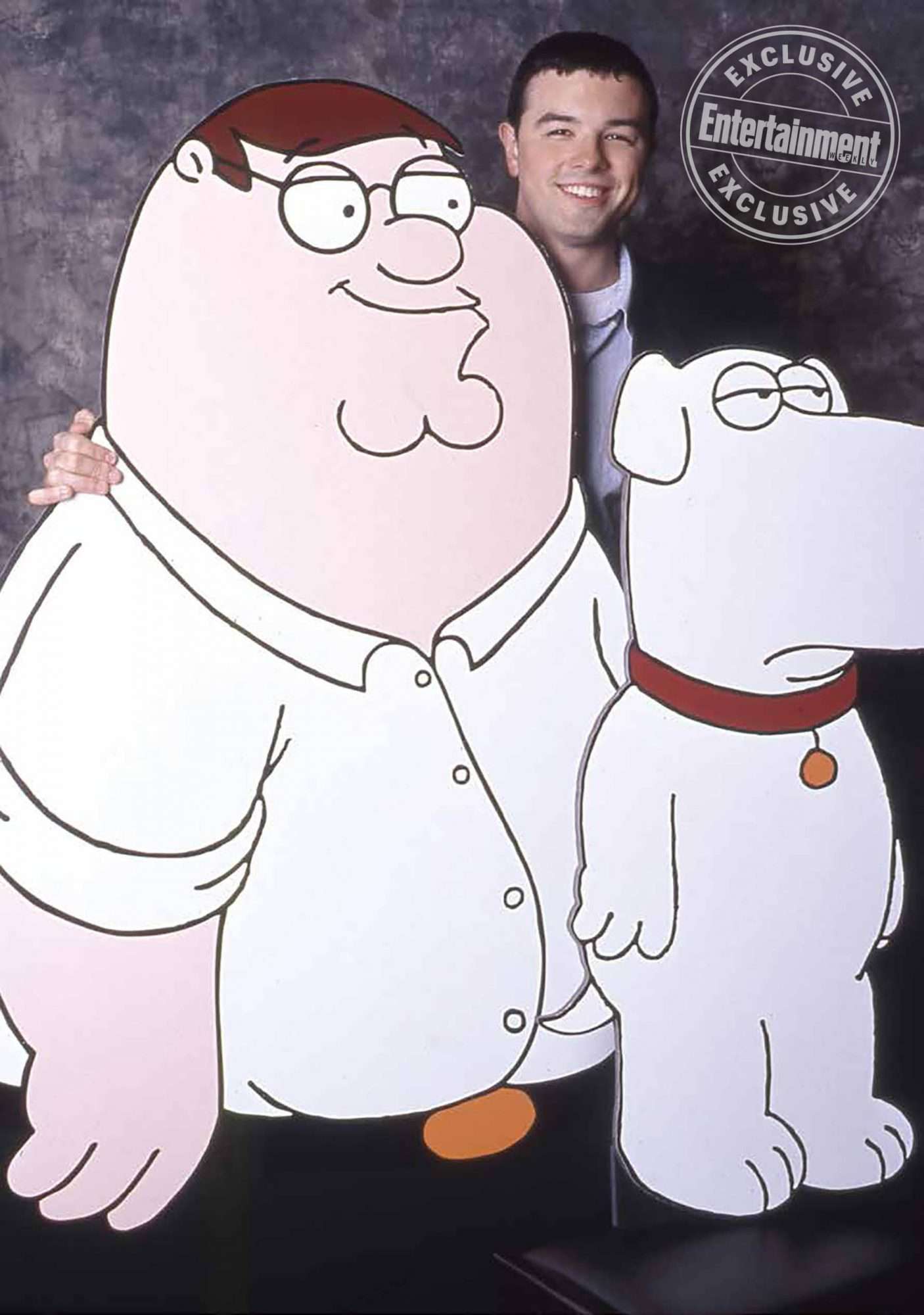 Seth MacFarlane with Family Guy creations