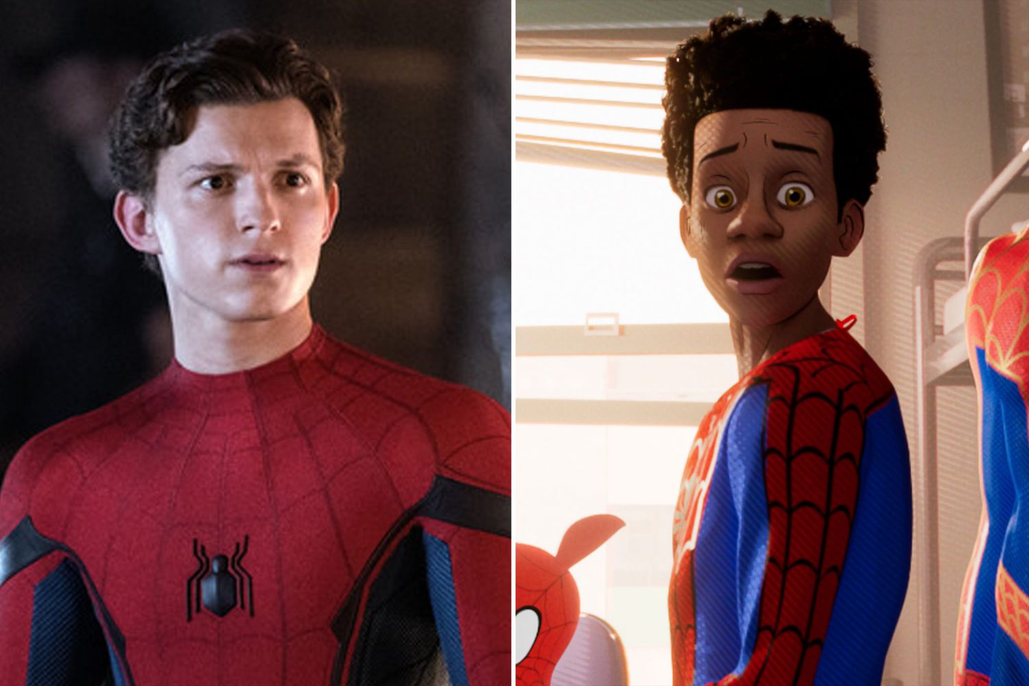 Tom Holland S Cut Spider Man Into The Spider Verse Cameo