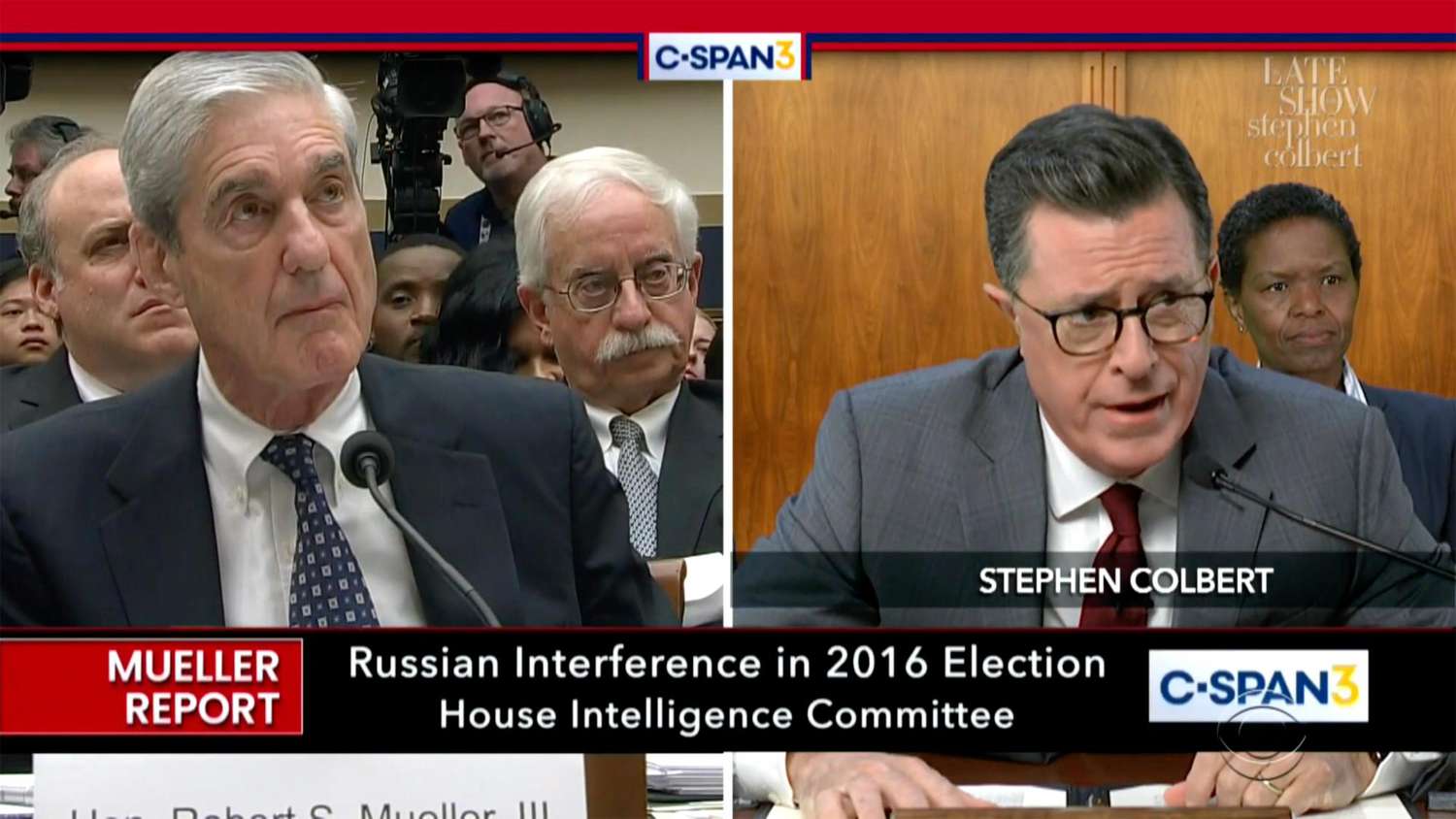 Stephen Colbert Asks A Few Questions At Robert Mueller's Hearing