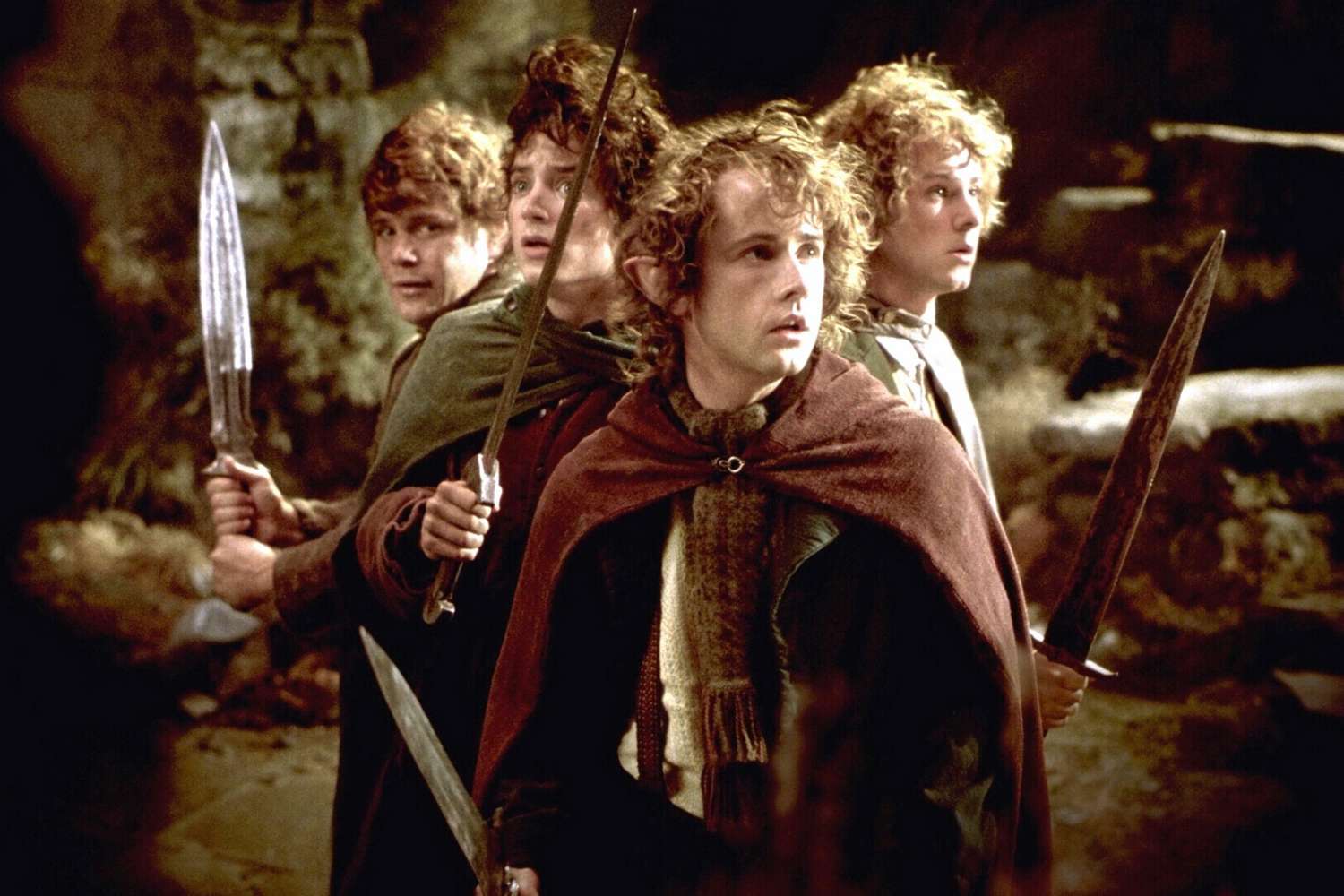 Sean Astin, Elijah Wood, Billy Boyd, and Dominic Monaghan in 'The Lord of the Rings'
