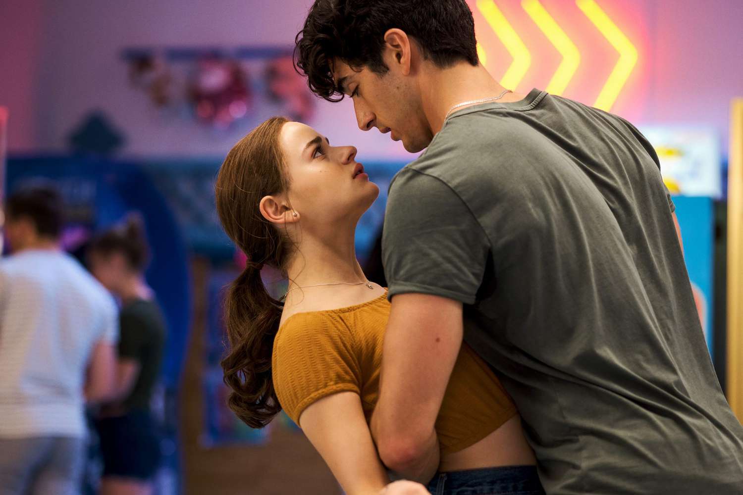 Joey King as Shelly 'Elle' Evans, Taylor Perez as Marco of The Kissing Booth 2