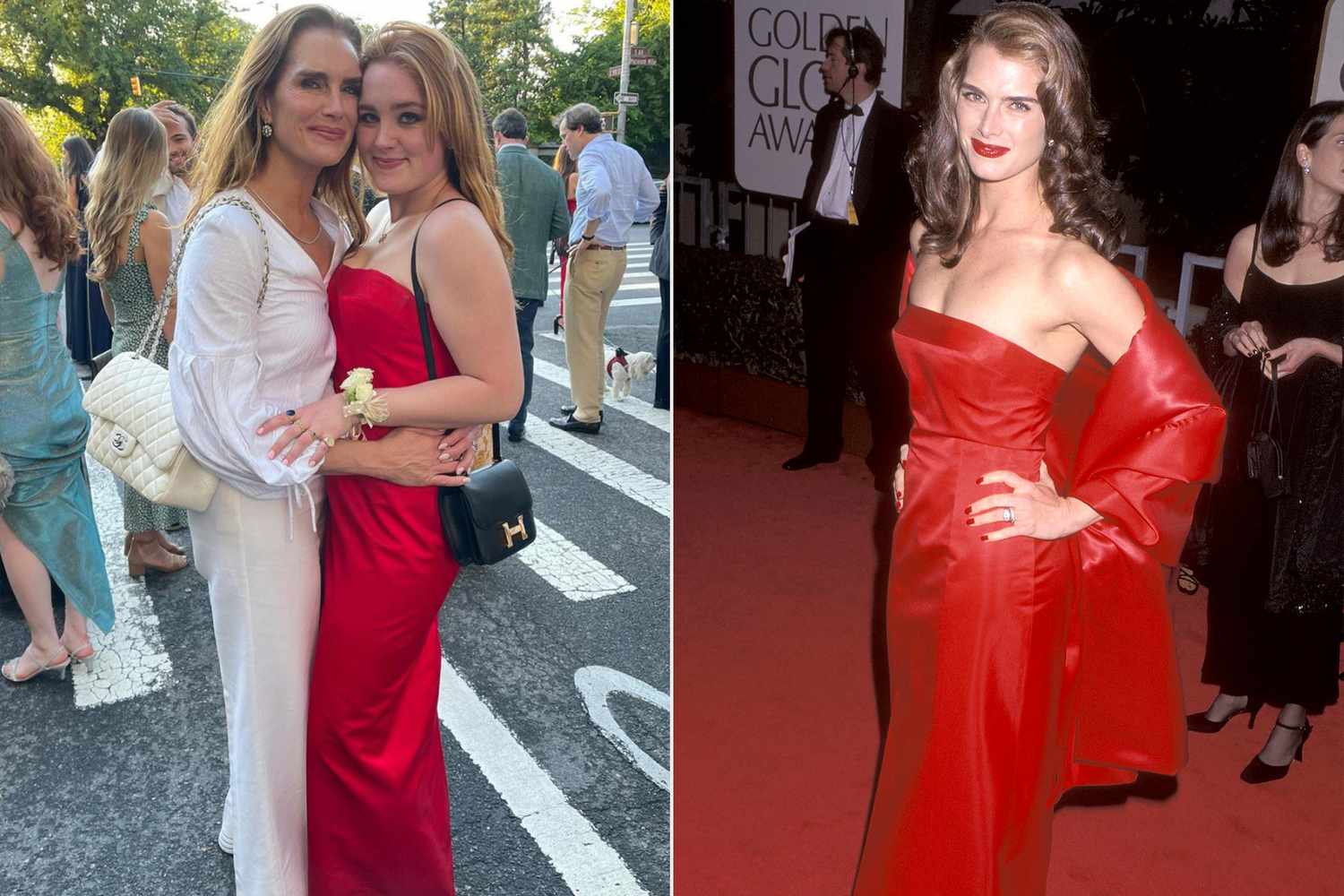 Brooke Shields and daughter; Brooke Shields at Golden Globes
