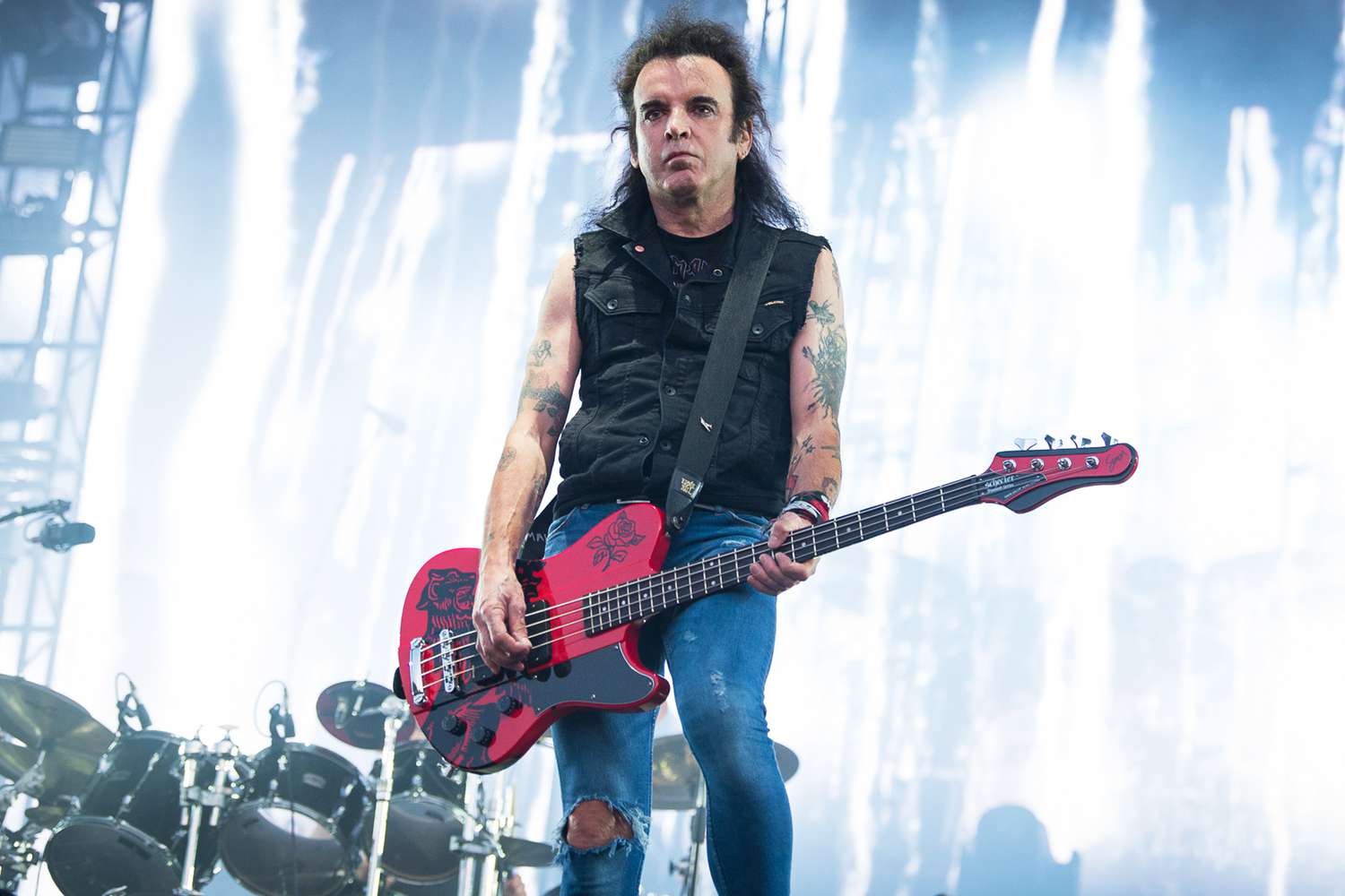 Simon Gallup from The Cure performs at Rock en Seine on August 23, 2019 in Saint-Cloud, France.