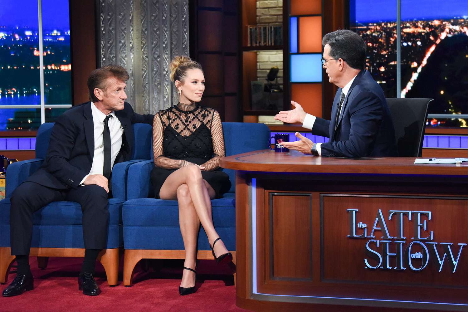 The Late Show with Stephen Colbert and guest Sean Penn and Dylan Penn