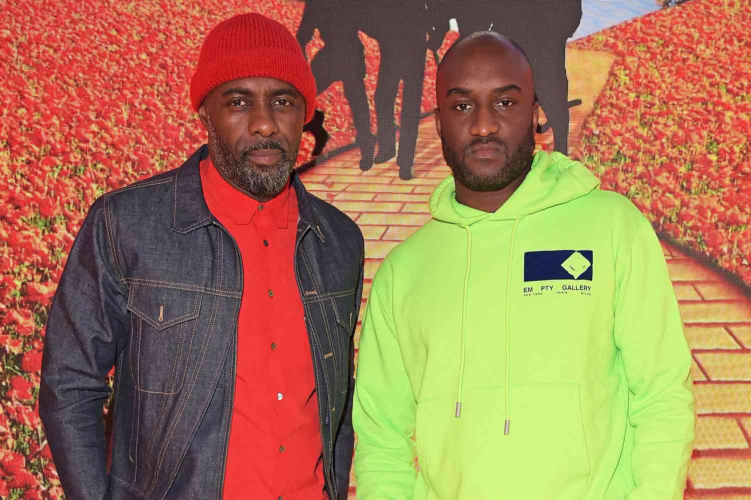 Idris Elba (L) and Virgil Abloh attend the Louis Vuitton and Virgil Abloh London Pop-Up on October 19, 2018 in London, United Kingdom.