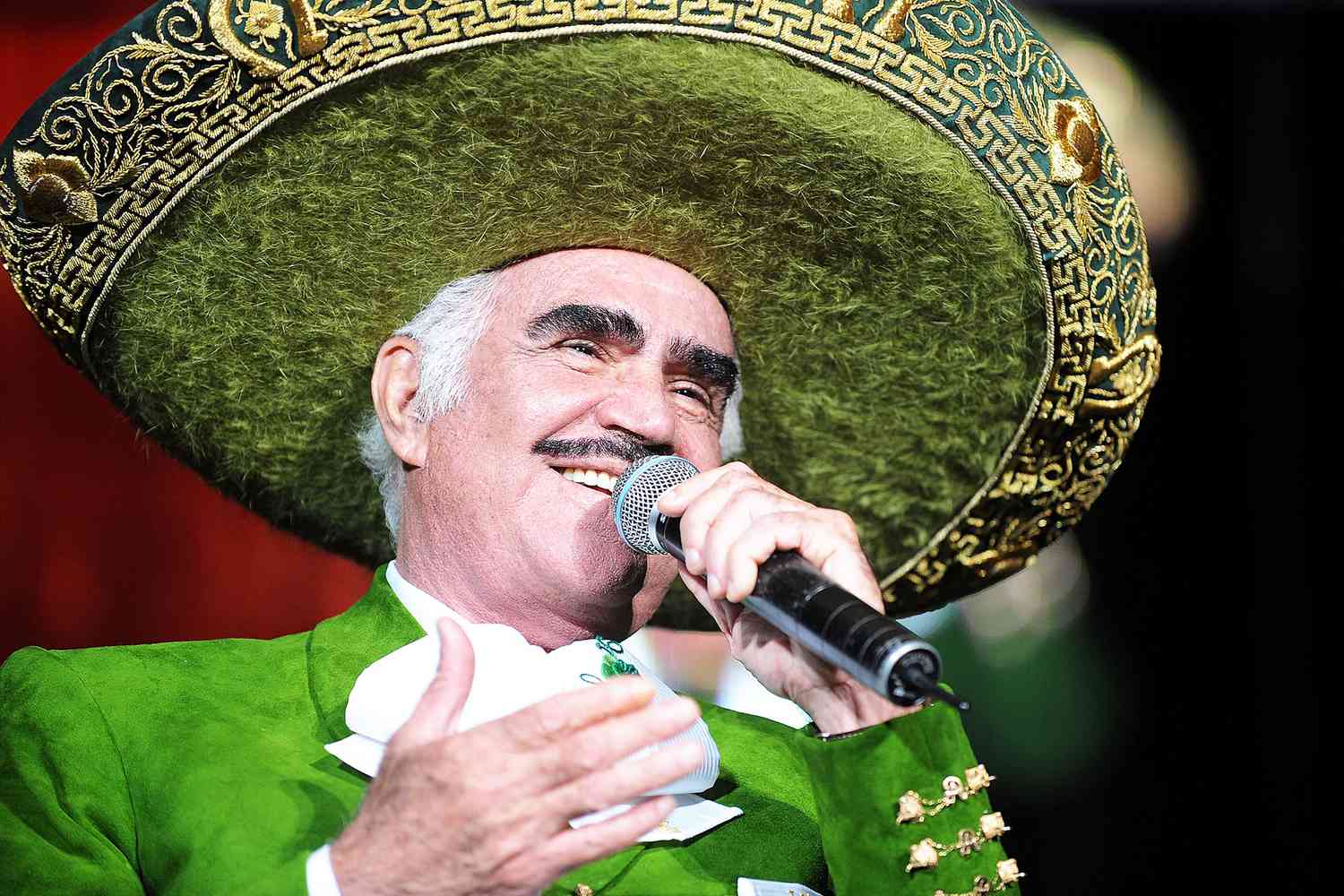 Mexican singer Vicente Fernandez performs at AmericanAirlines Arena on October 10, 2010 in Miami, Florida.