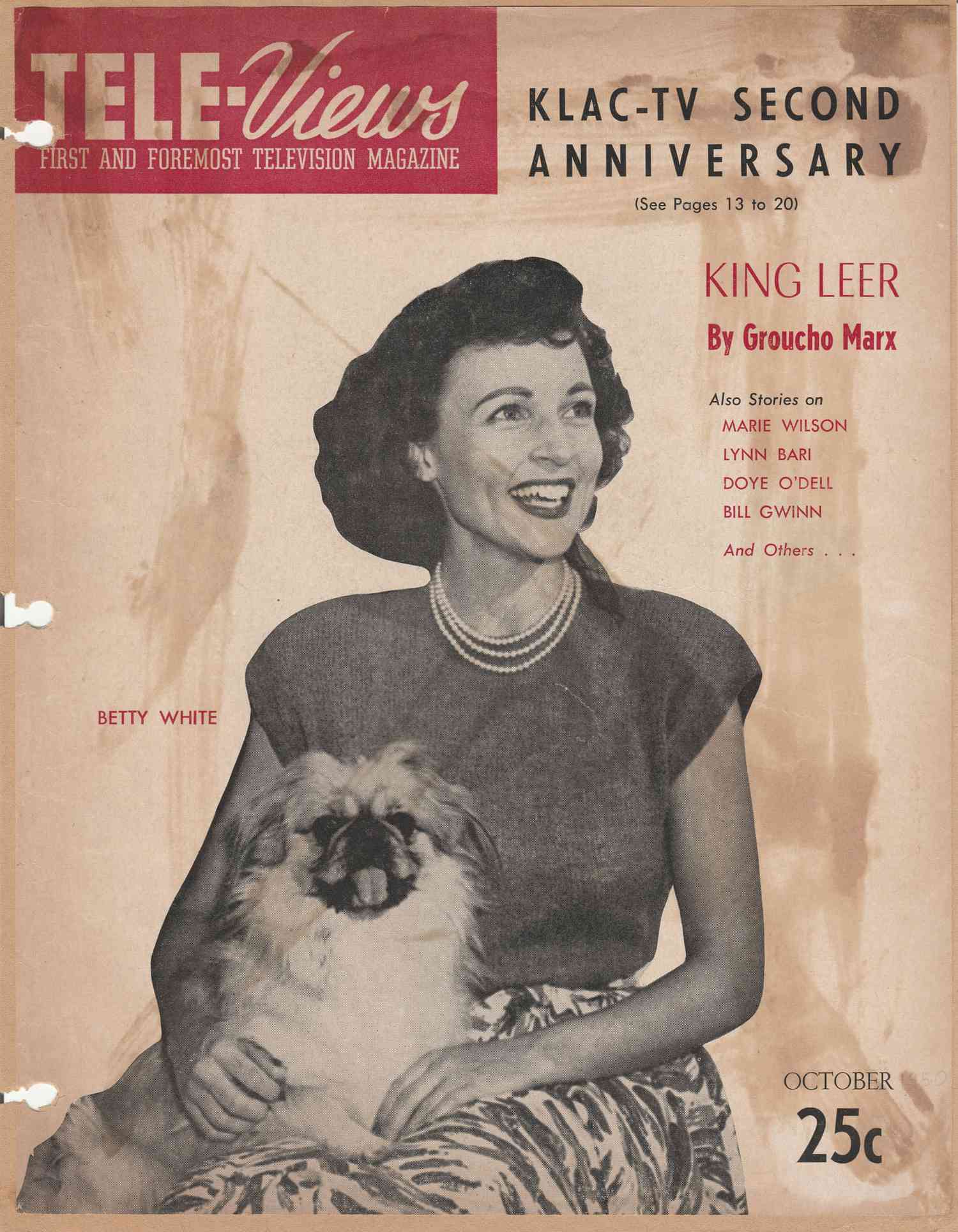 Betty White on the cover of Tele-Views magazine, circa 1950