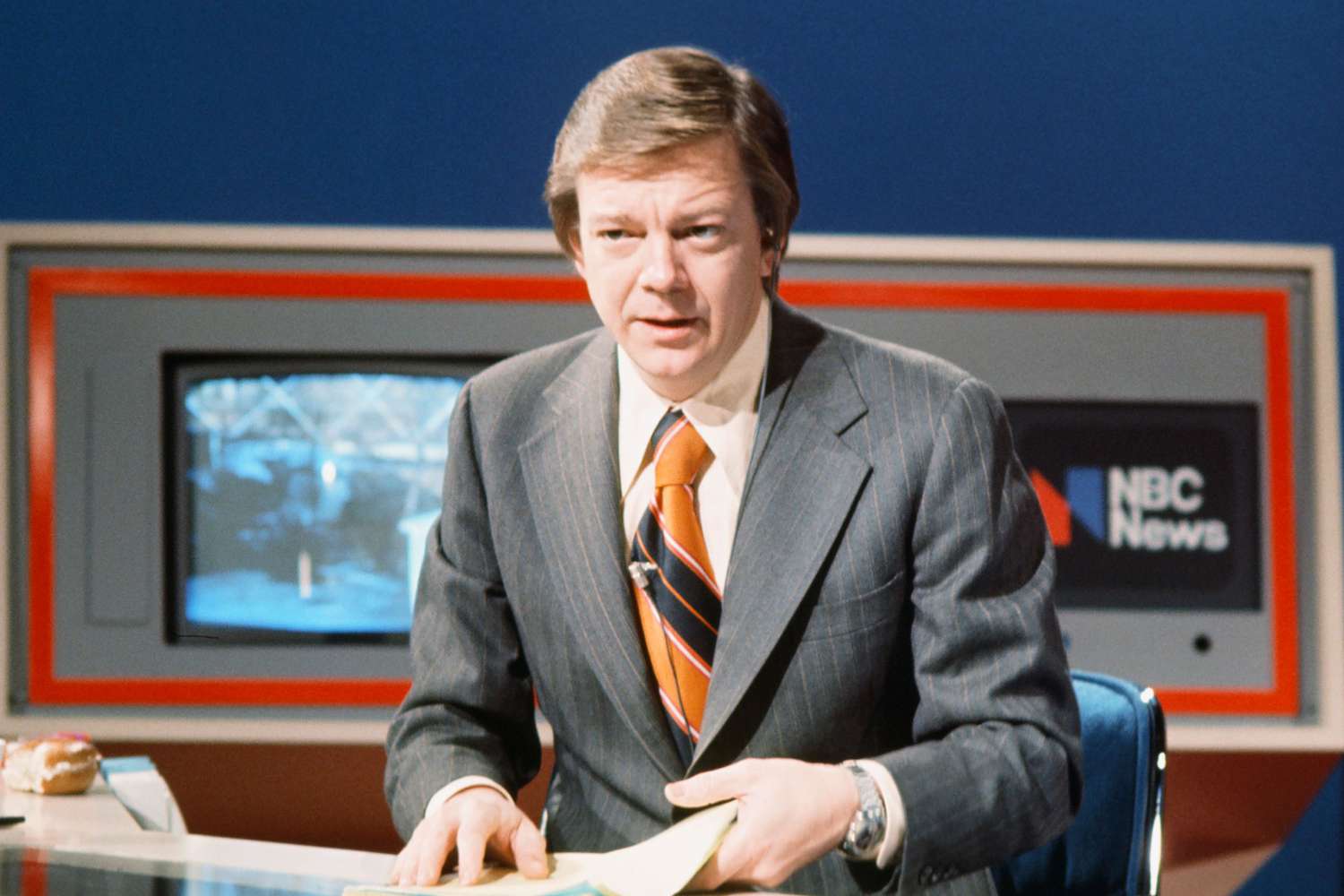 NBC News' Jim Hartz during the 1976 New Hampshire Democractic Primary on February 24, 1976