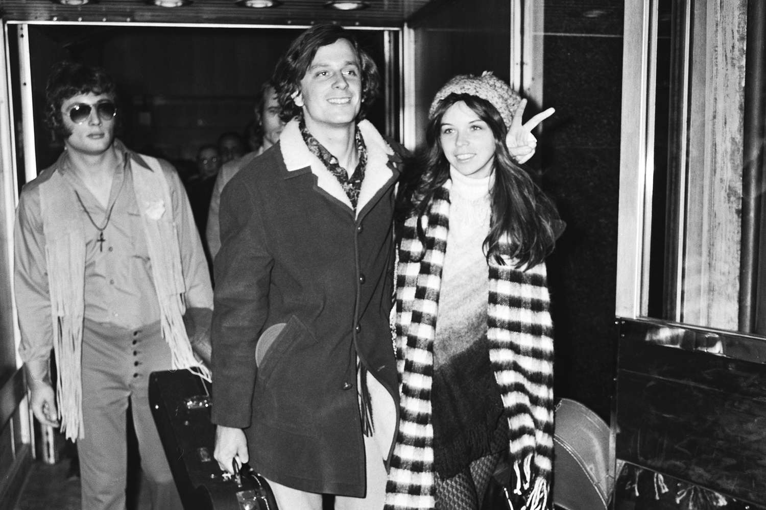 Millionaire Michael James Brody (1948 - 1973) with his new wife Renee at London Airport, 28th January 1970.