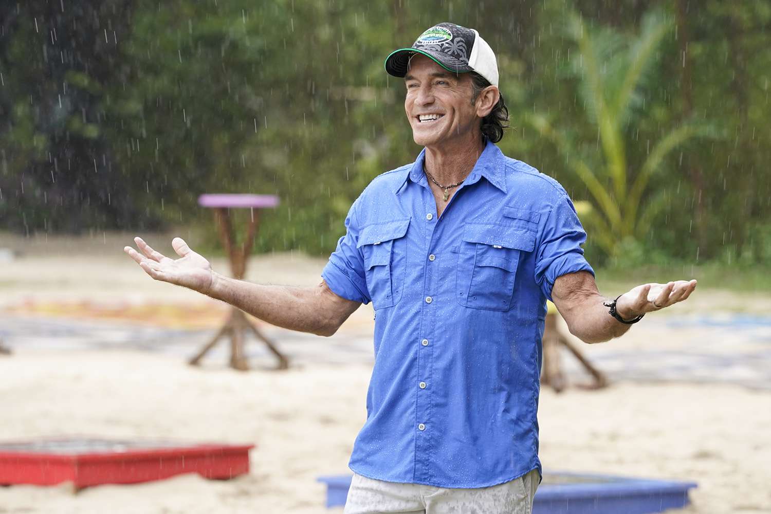 “Tell a Good Lie, Not a Stupid Lie” – One castaway will land a win in the reward challenge, earning a chance to nurture social bonds during a pivotal moment in the game, on the CBS Original series SURVIVOR, Wednesday, May 4 (8:00-9:00 PM, ET/PT) on the CBS Television Network, and available to stream live and on demand on Paramount+. Pictured (L-R): Jeff Probst. Photo: Robert Voets/CBS Entertainment 2021 CBS Broadcasting, Inc. All Rights Reserved.