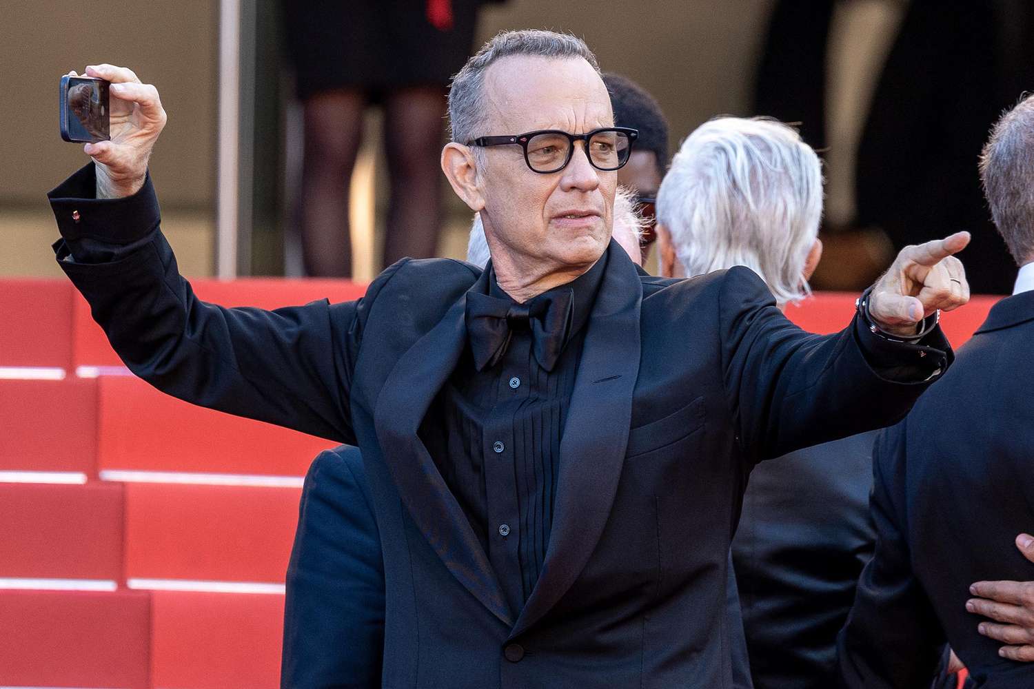 Actor Tom Hanks attends the screening of "Elvis" during the 75th annual Cannes film festival at Palais des Festivals on May 25, 2022 in Cannes, France.