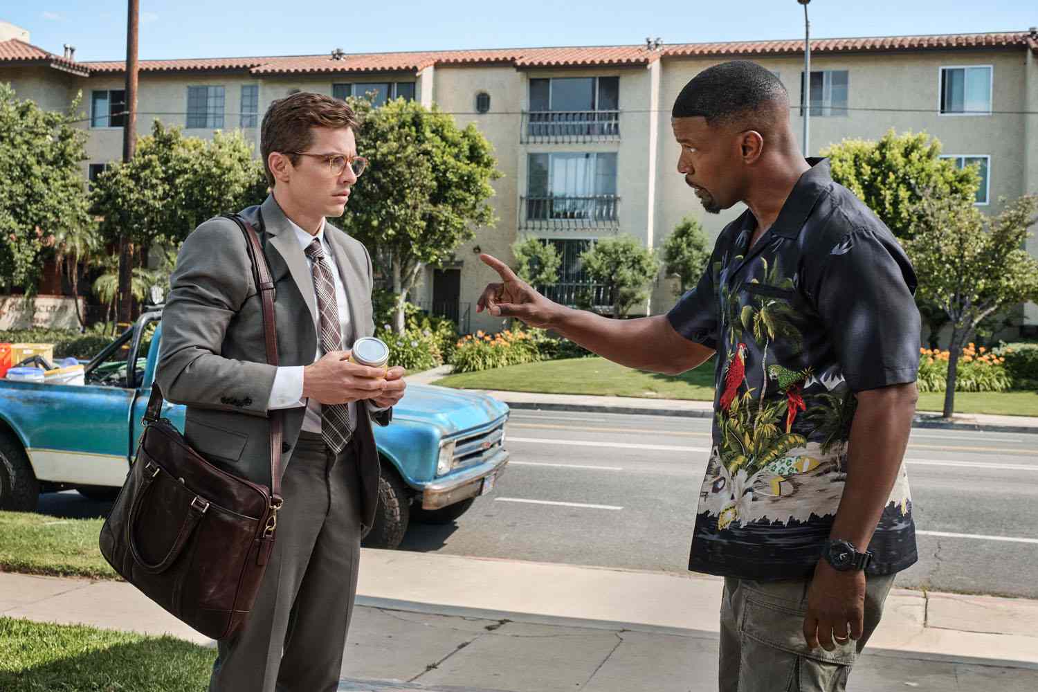 Dave Franco as Seth and Jamie Foxx as Bud in Day Shift