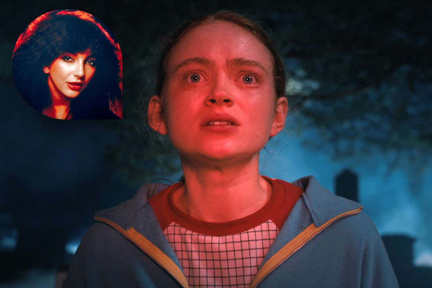 UNSPECIFIED - JANUARY 01: Photo of Kate BUSH (Photo by RB/Redferns); STRANGER THINGS. Sadie Sink as Max Mayfield in STRANGER THINGS. Cr. Courtesy of Netflix © 2022