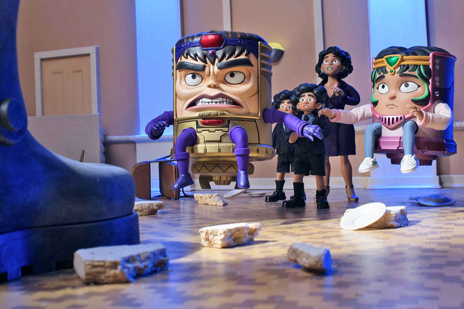 M.O.D.O.K -- "DAYS OF FUTURE M.O.D.O.K.S" - Episode 110 -- The family reunites for Lou’s Bar-Mitzvah but the surprise return of a villain threatens M.O.D.O.K.’s past, present and future in the show’s season finale. (Photo Courtesy of Marvel)