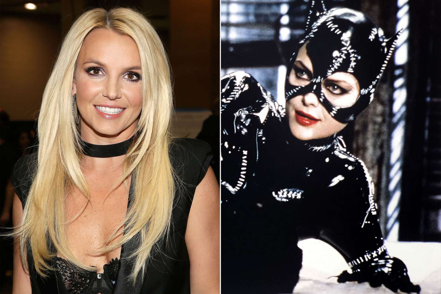 Britney Spears; Michelle Pfeiffer as Catwoman in Batman Returns