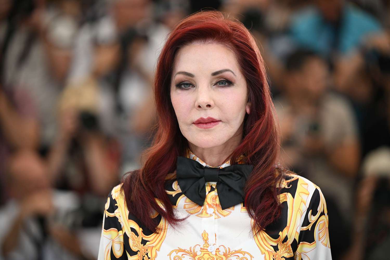 Priscilla Presley attends the photocall for "Elvis" during the 75th annual Cannes film festival at Palais des Festivals on May 26, 2022 in Cannes, France.