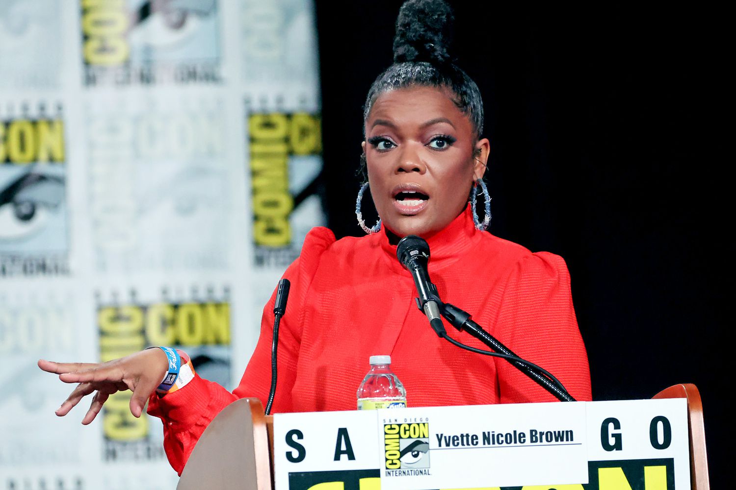 SAN DIEGO, CALIFORNIA - JULY 22: Yvette Nicole Brown speaks onstage at the "Paper Girls" panel during 2022 Comic-Con International: San Diego at San Diego Convention Center on July 22, 2022 in San Diego, California. (Photo by Amy Sussman/Getty Images)