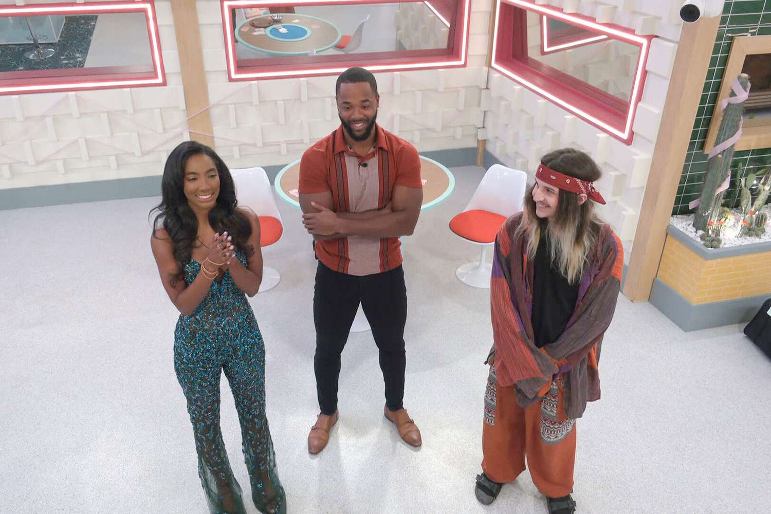 BIG BROTHER Thursday, August 4, (8:00 – 9:00 PM ET/PT on the CBS Television Network and live streaming on Paramount+. Pictured: Taylor Hale, Monte Taylor and Matthew Turner. Photo: CBS ©2022 CBS Broadcasting, Inc. All Rights Reserved. Highest quality screengrab available.