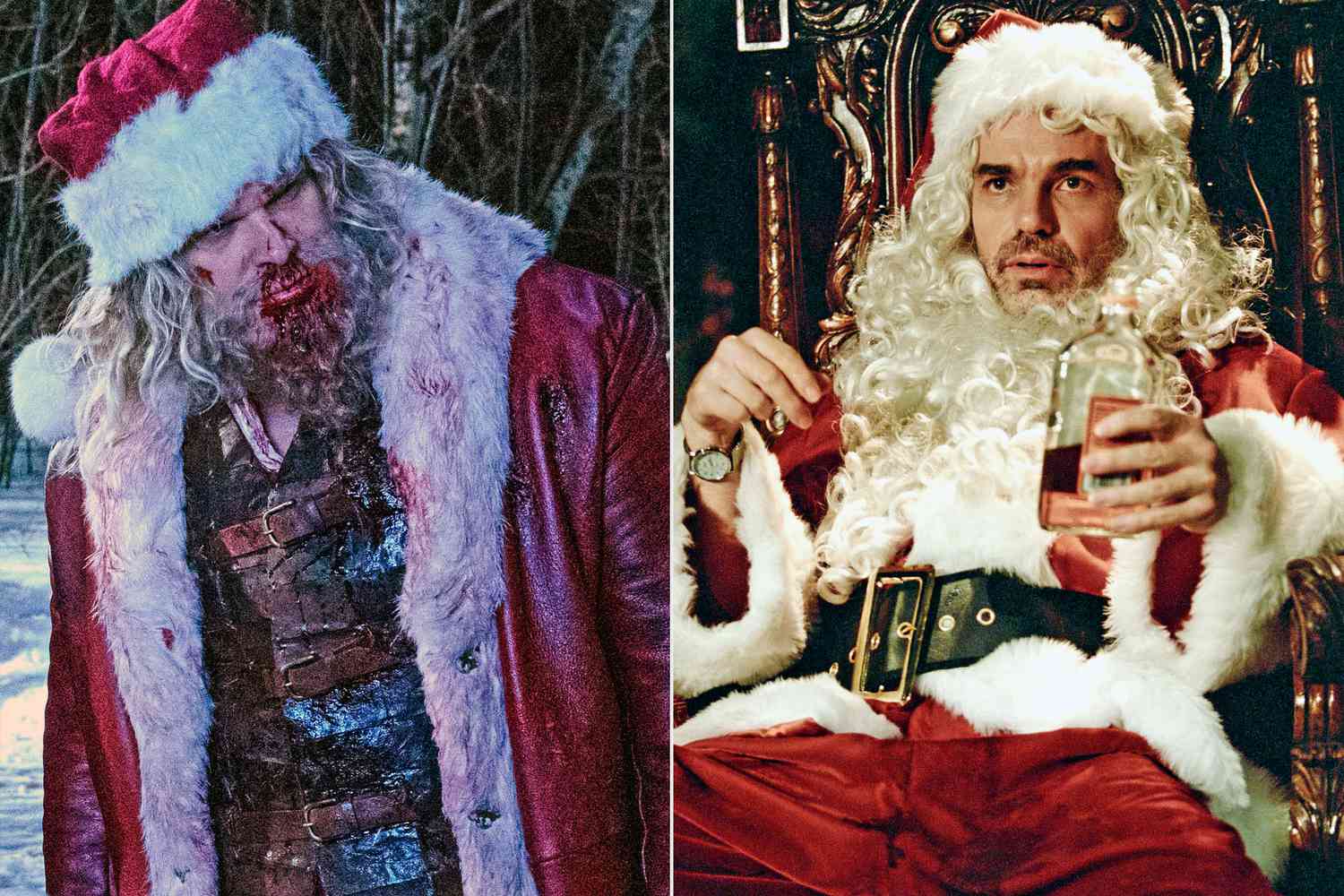 David Harbor in Violent Night and Billy Bob Thornton in Bad Santa