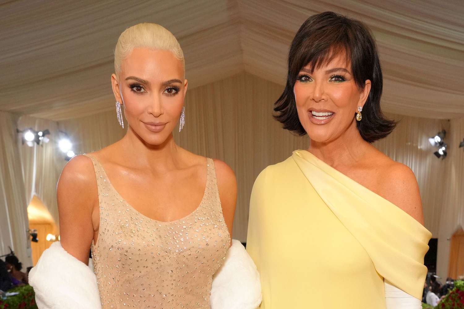 Kim Kardashian and Kris Jenner arrive at The 2022 Met Gala Celebrating "In America: An Anthology of Fashion" at The Metropolitan Museum of Art on May 02, 2022 in New York City.