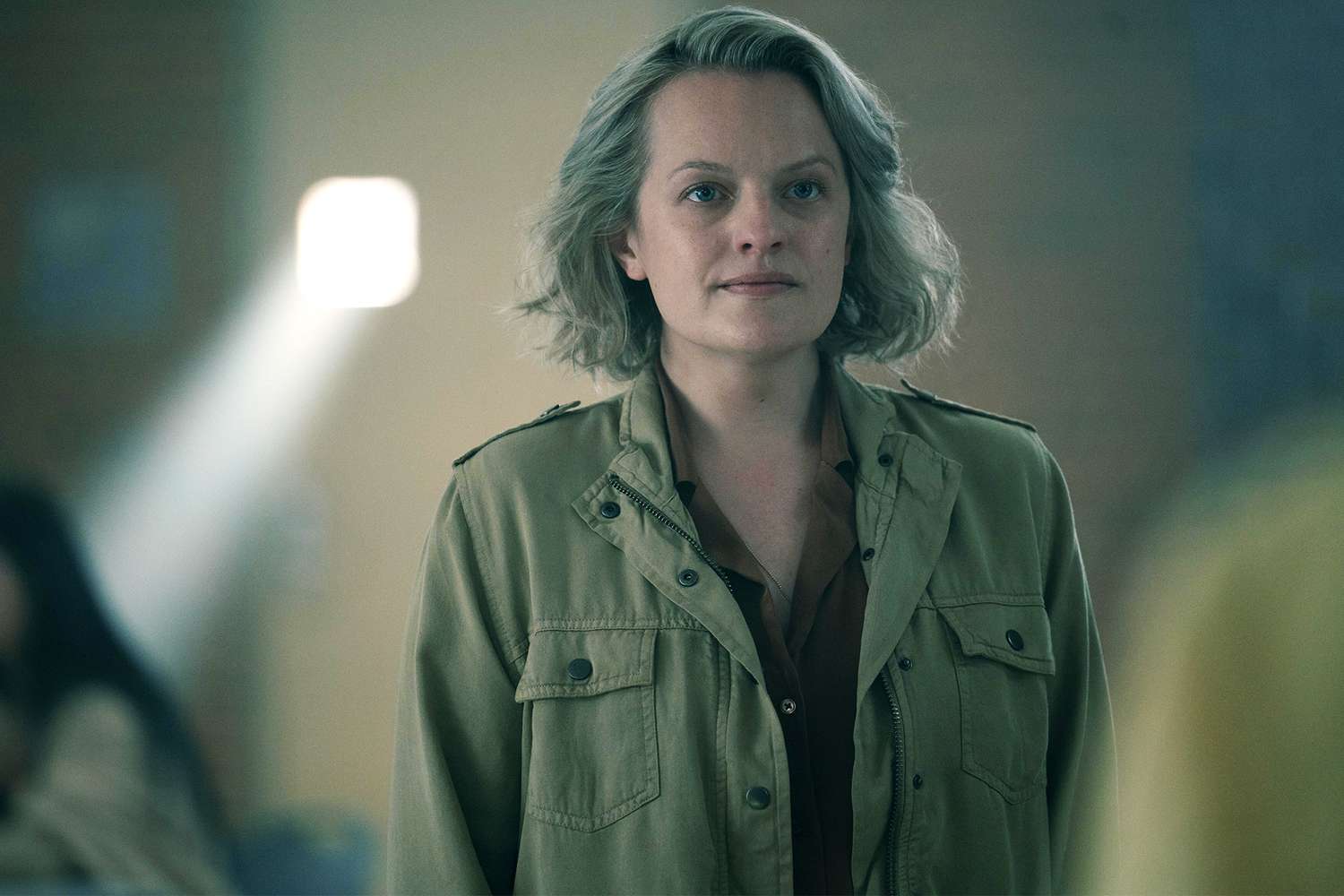 The Handmaid’s Tale -- “Motherland” - Episode 508 -- June considers a tempting but risky offer from a surprise visitor. Serena hits rock bottom and searches for allies. June (Elisabeth Moss), shown. (Photo by: Sophie Giraud/Hulu)