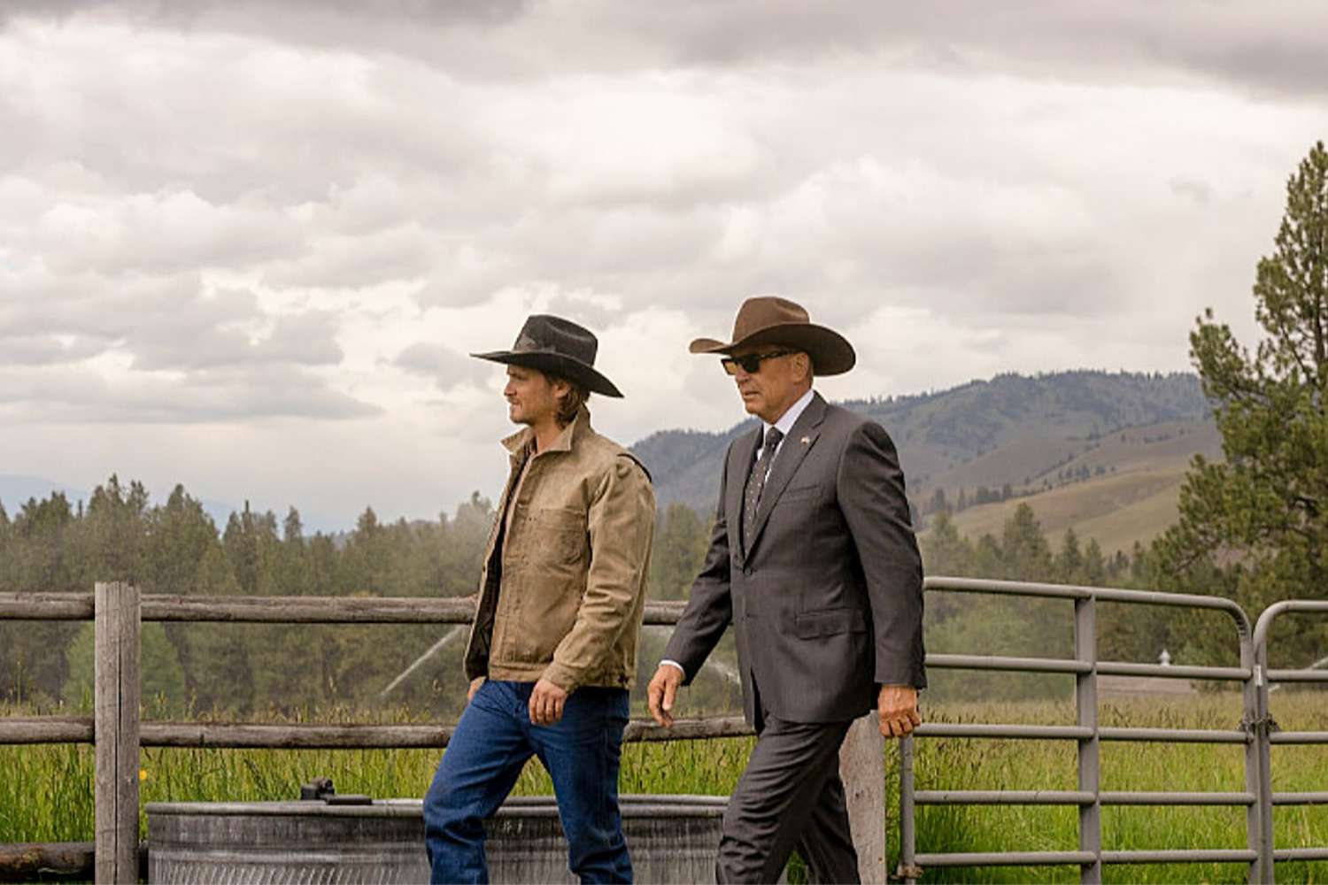 Luke Grimes and Kevin Costner on 'Yellowstone'