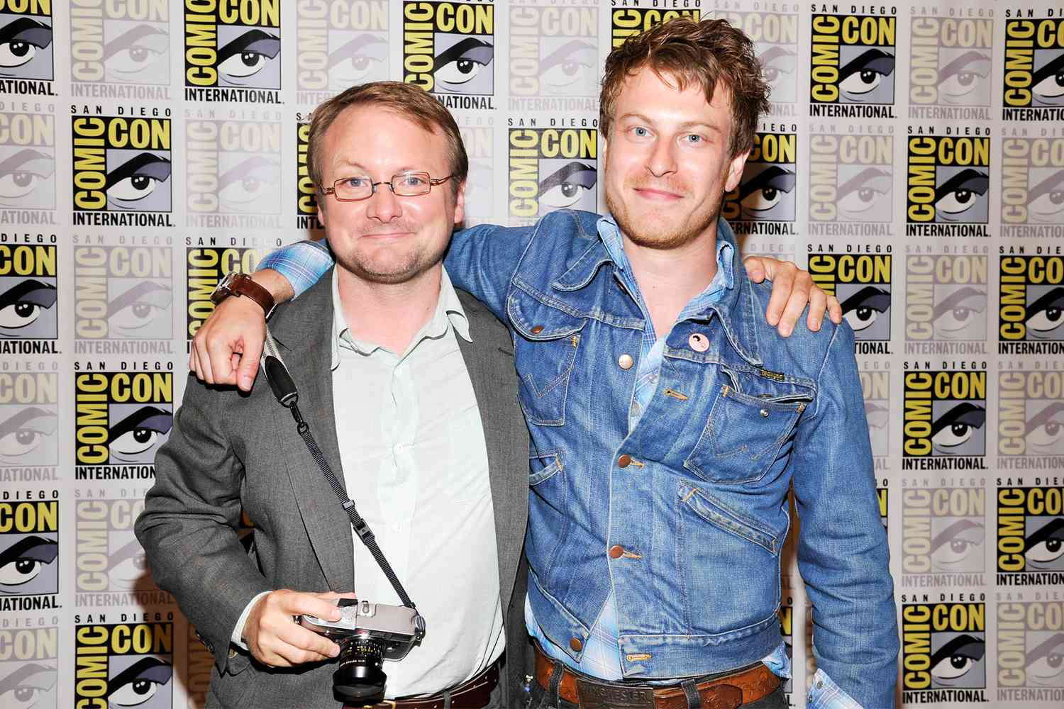 Director Rian Johnson and Noah Segan at Sony Pictures Panels At Comic-Con Convention 2012 at San Diego Convention Center on July 13, 2012 in San Diego, California. Rian Johnson Noah Segan Sony Pictures Panels At Comic-Con Convention 2012 San Diego America.