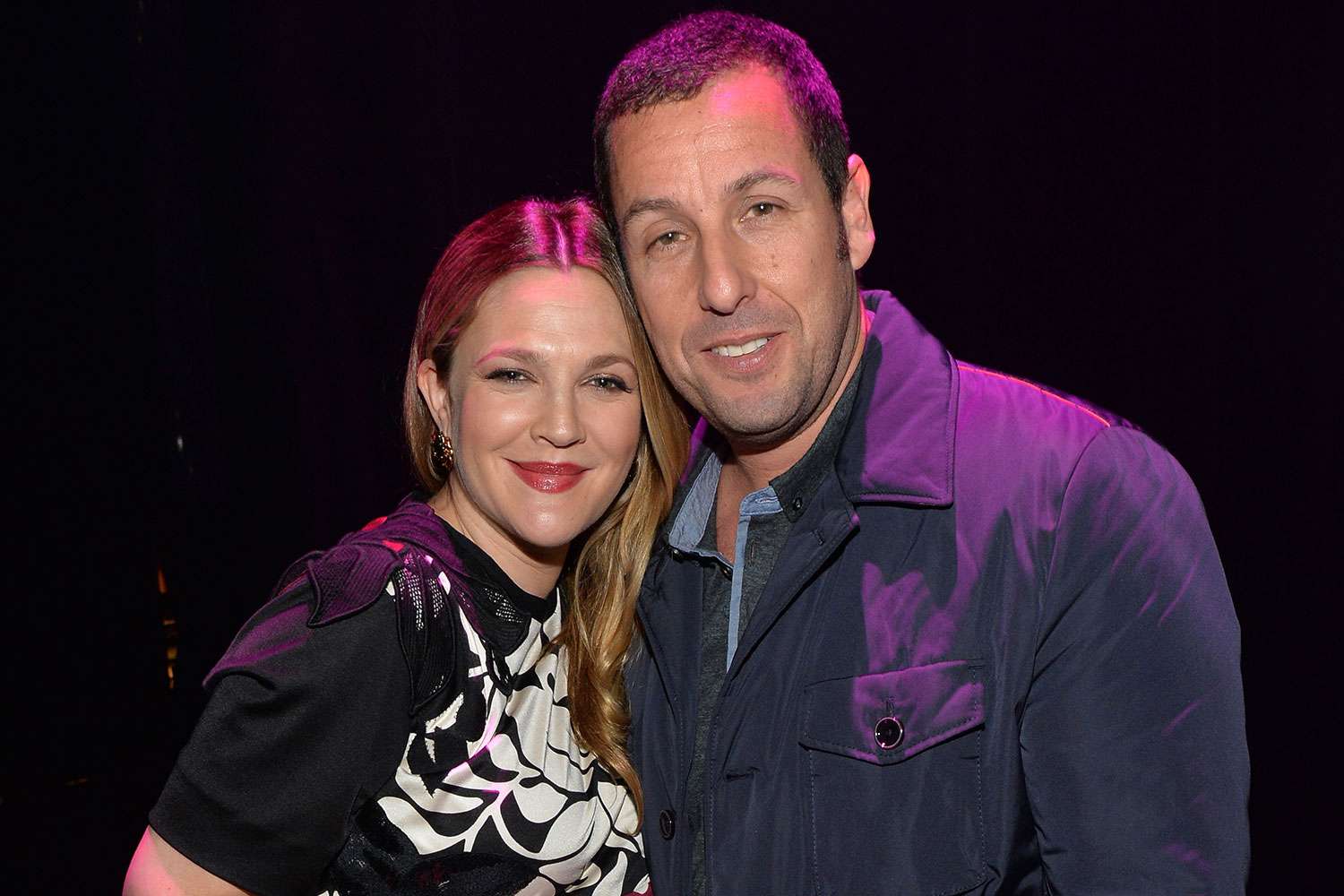 LAS VEGAS, NV - MARCH 27: Female Star of the Year award winner Drew Barrymore (L) and Male Star of the Year award winner Adam Sandler attend The CinemaCon Big Screen Achievement Awards brought to you by The Coca-Cola Company during CinemaCon, the official convention of the National Association of Theatre Owners, at The Colosseum at Caesars Palace on March 27, 2014 in Las Vegas, Nevada. (Photo by Michael Buckner/Getty Images for CinemaCon)