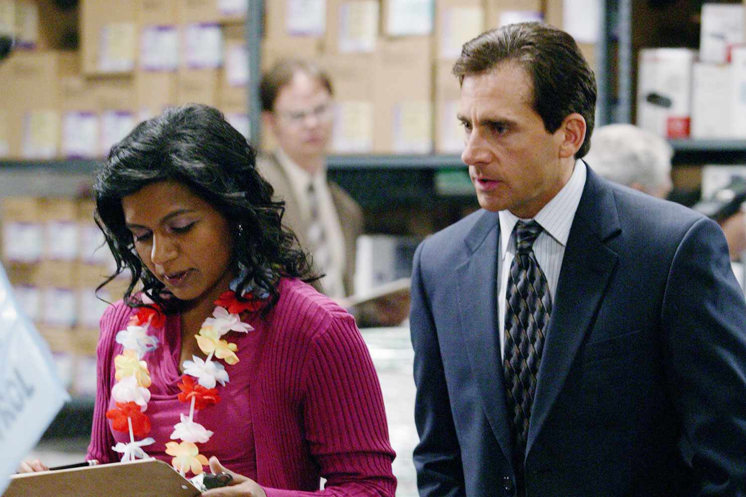 Mindy Kaling and Steve Carell on 'The Office'