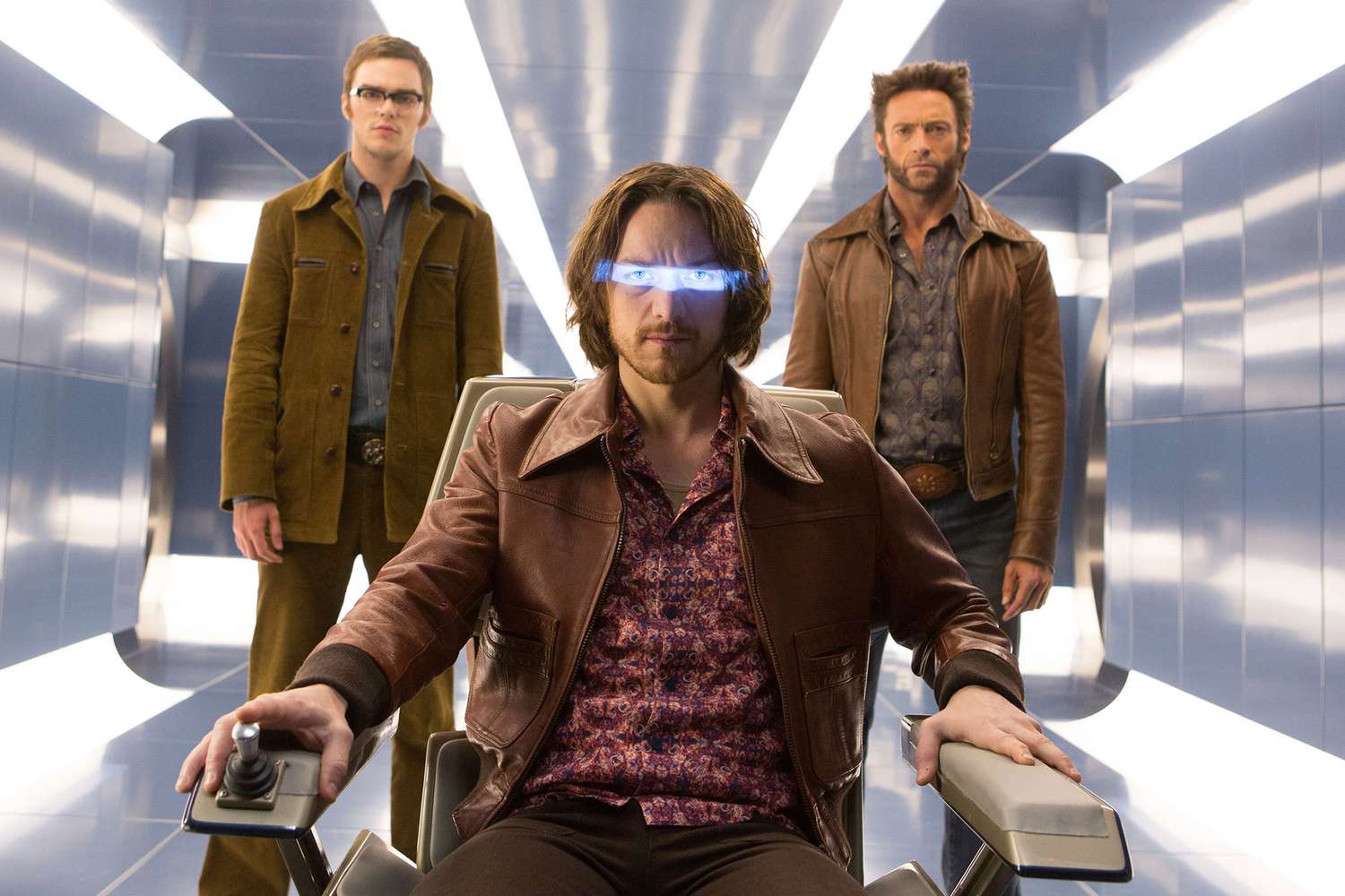 X-Men: Days of Future Past (2014) L to R: Nicholas Hoult, James McAvoy and Hugh Jackman