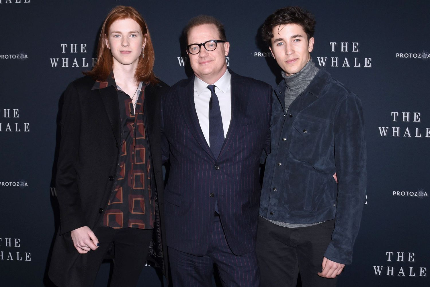 Leland Fraser, Brendan Fraser and Holden Fraser 'The Whale' film premiere, New York, USA - 29 Nov 2022