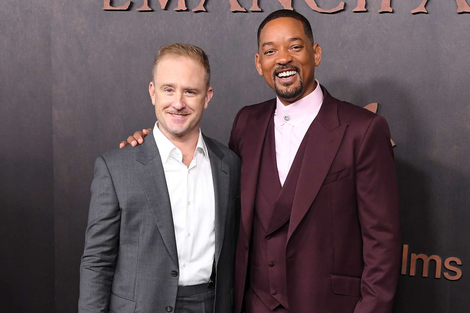 Ben Foster and Will Smith arrives at the Apple Original Films' "Emancipation" Los Angeles Premiere at Regency Village Theatre on November 30, 2022 in Los Angeles, California. (Photo by Steve Granitz/FilmMagic)